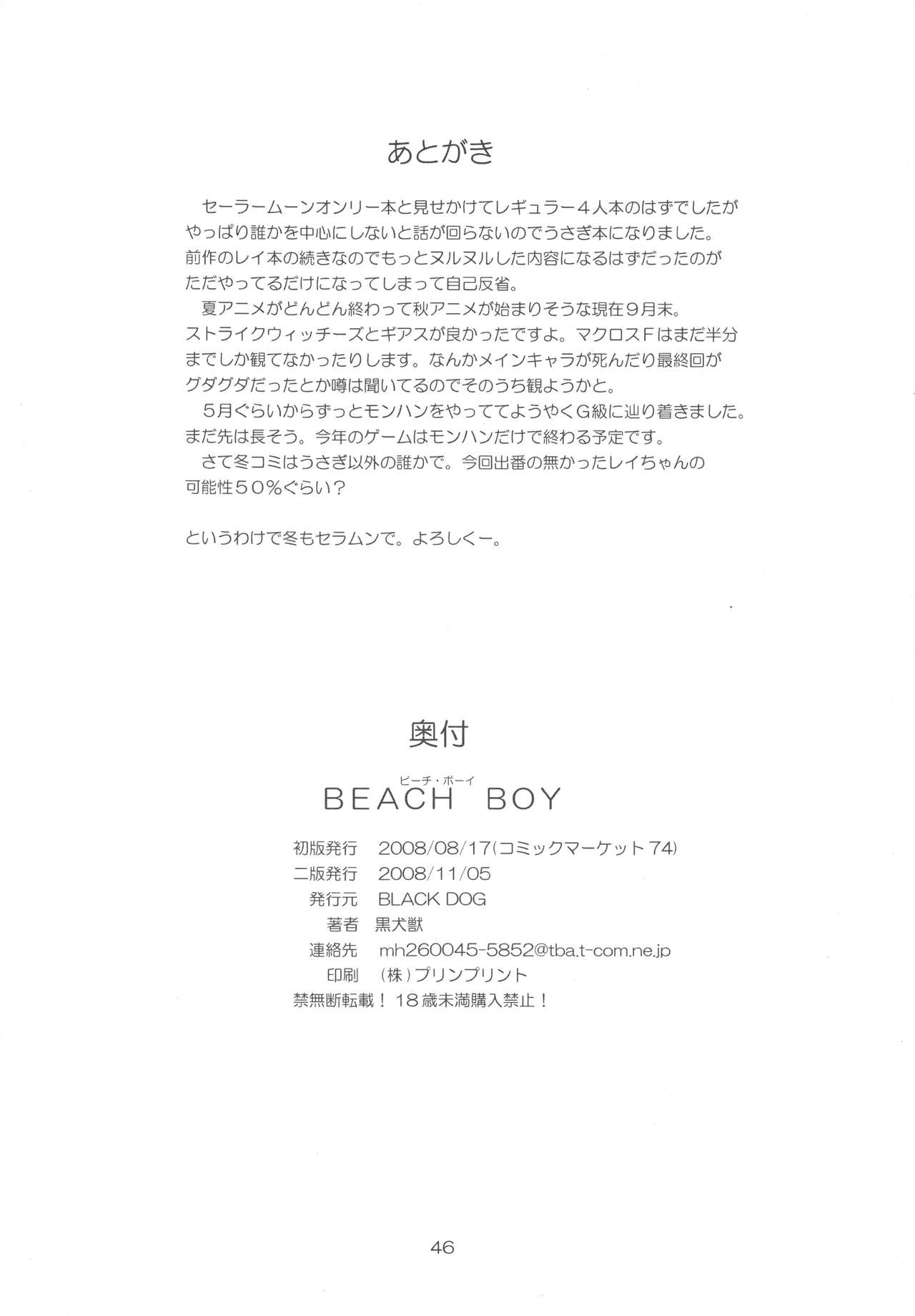 [BLACK DOG (黒犬獣)] BEACH BOY (美少女戦士セーラームーン) [2008年11月5日]