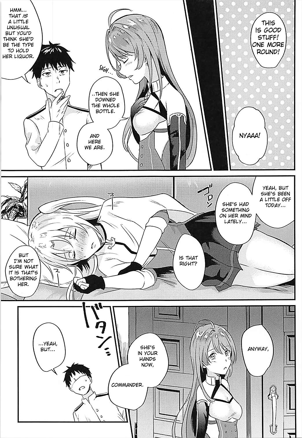 (COMIC1☆13) [latelate (竹梅)] クリーブランドと酔いどれえっち (アズールレーン) [英訳]