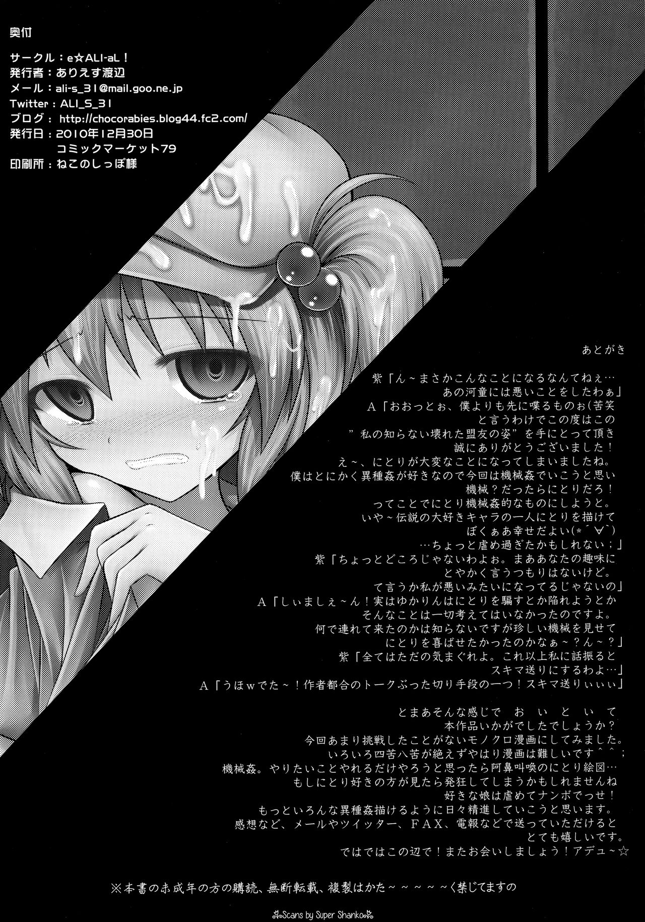 (C79) [e☆ALI-aL! (ありえす渡辺)] 私の知らない壊れた盟友の姿 (東方Project)