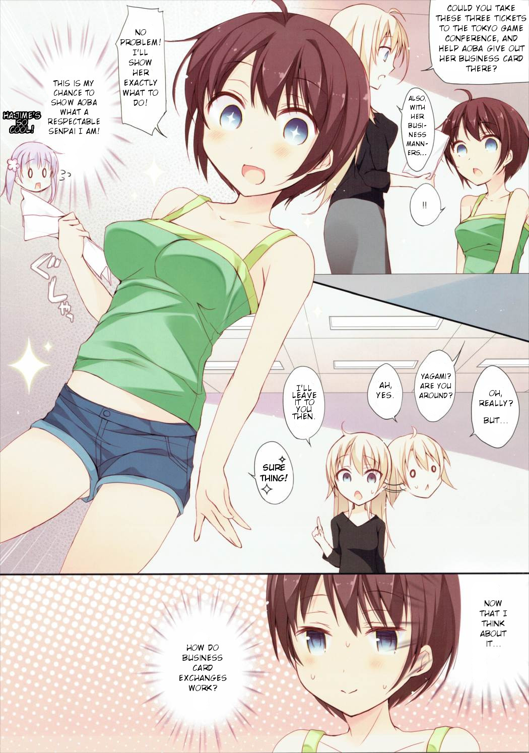 (C88) [ひらひら (Hirari)] 社畜ちゃんと学ぶ新社会人の名刺交換 (NEW GAME!) [英訳]