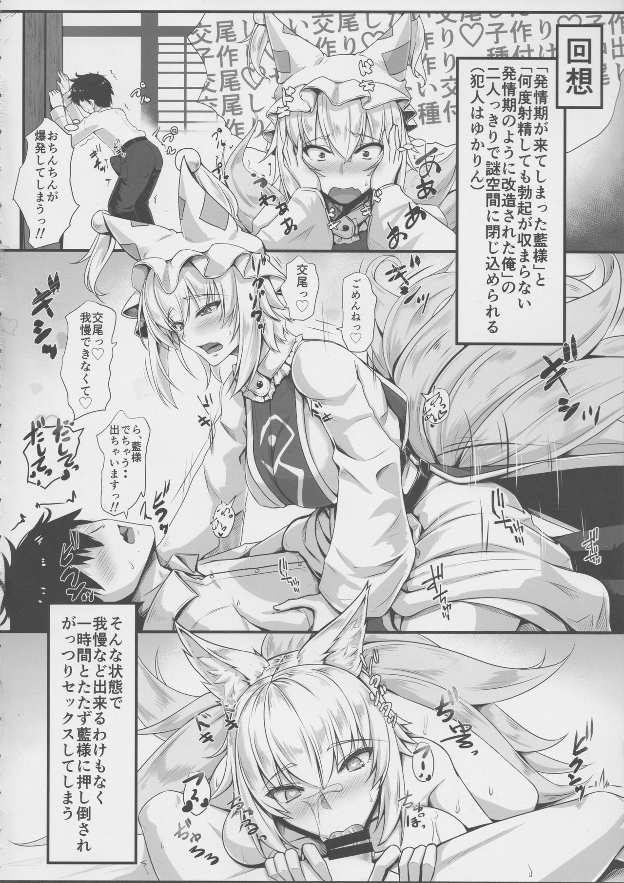 (例大祭15) [黒白デザイア (秋月からす)] 発情期の藍様とEX ゆかりんもいっしょ (東方Project)