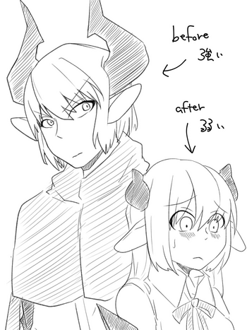 [ズンダリンダ] 青肌の魔族がTSして弱体化する漫画