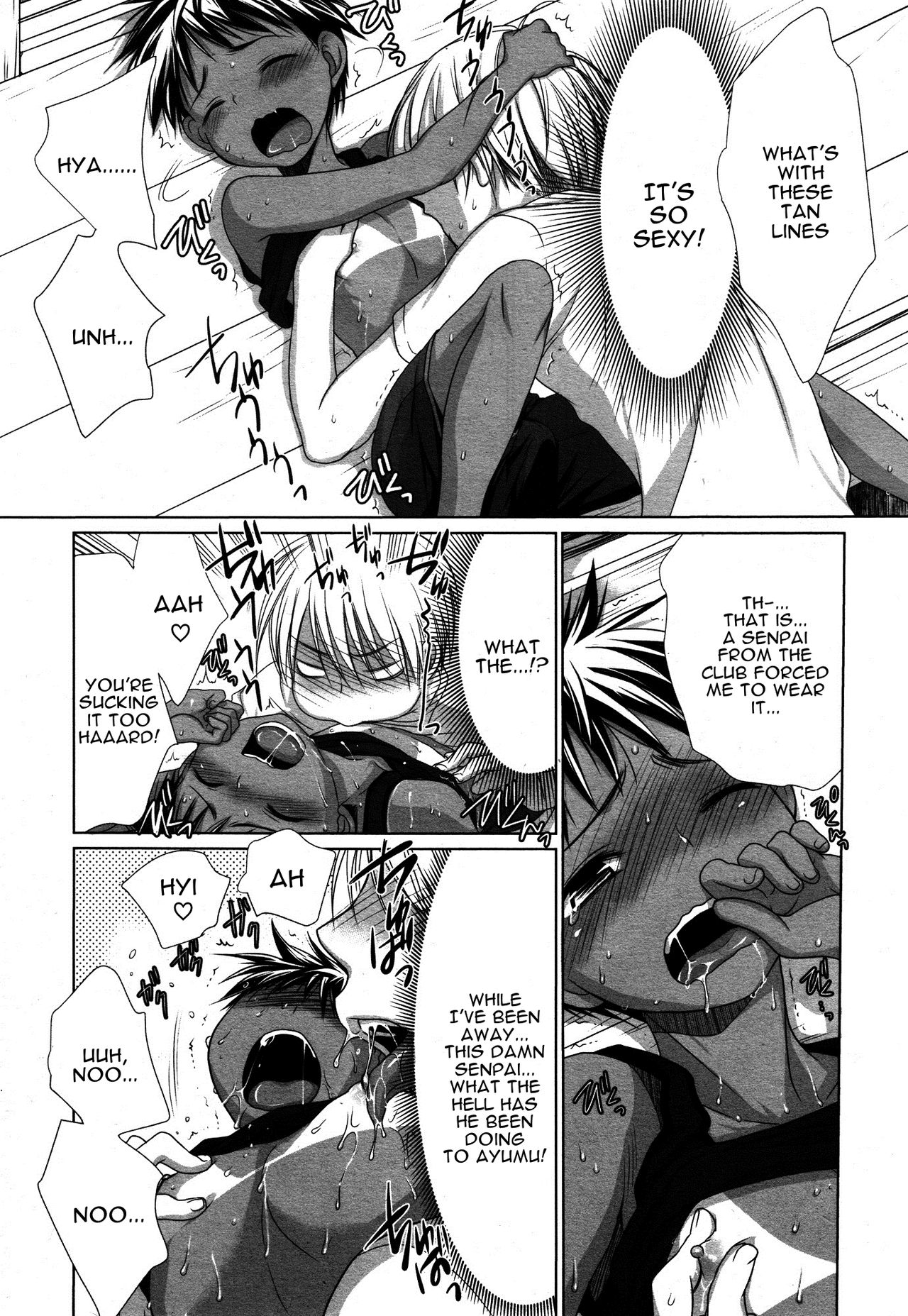 [古都子] 幼馴染の日焼跡がおかしいのだが！ (好色少年 Vol.05) [英訳]