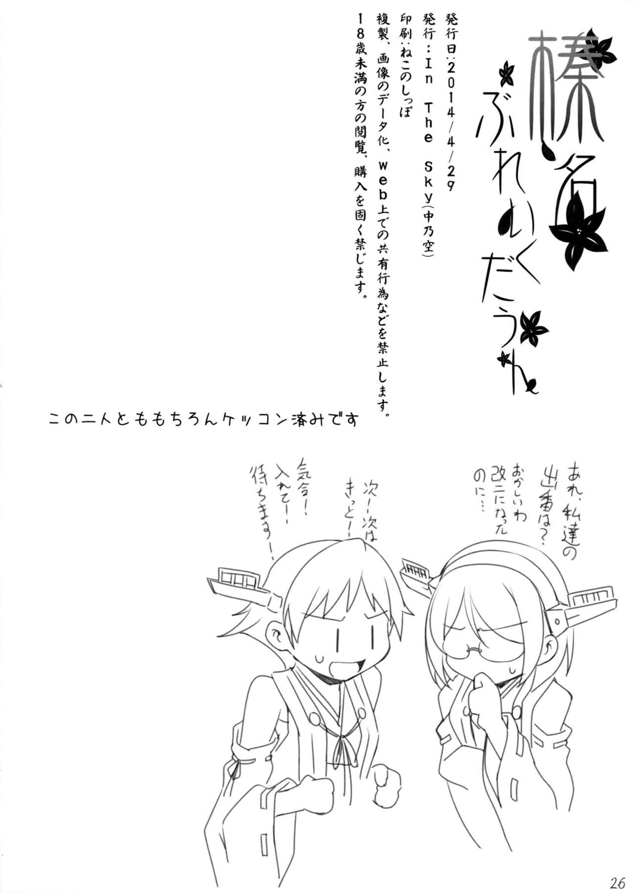 (COMIC1☆8) [In The Sky (中乃空)] 榛名ぶれいくだうん (艦隊これくしょん -艦これ-) [英訳]