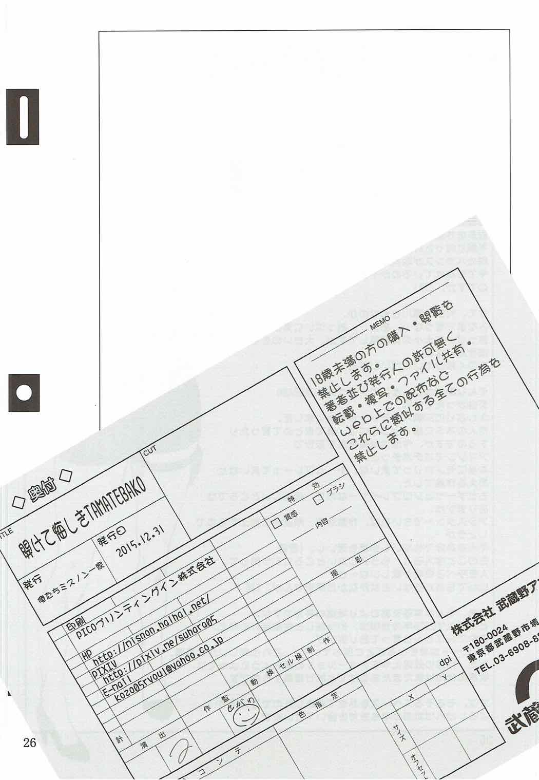 (C89) [俺たちミスノン一家 (須原シイナ)] 開けて悔しきTAMATEBAKO (SHIROBAKO)