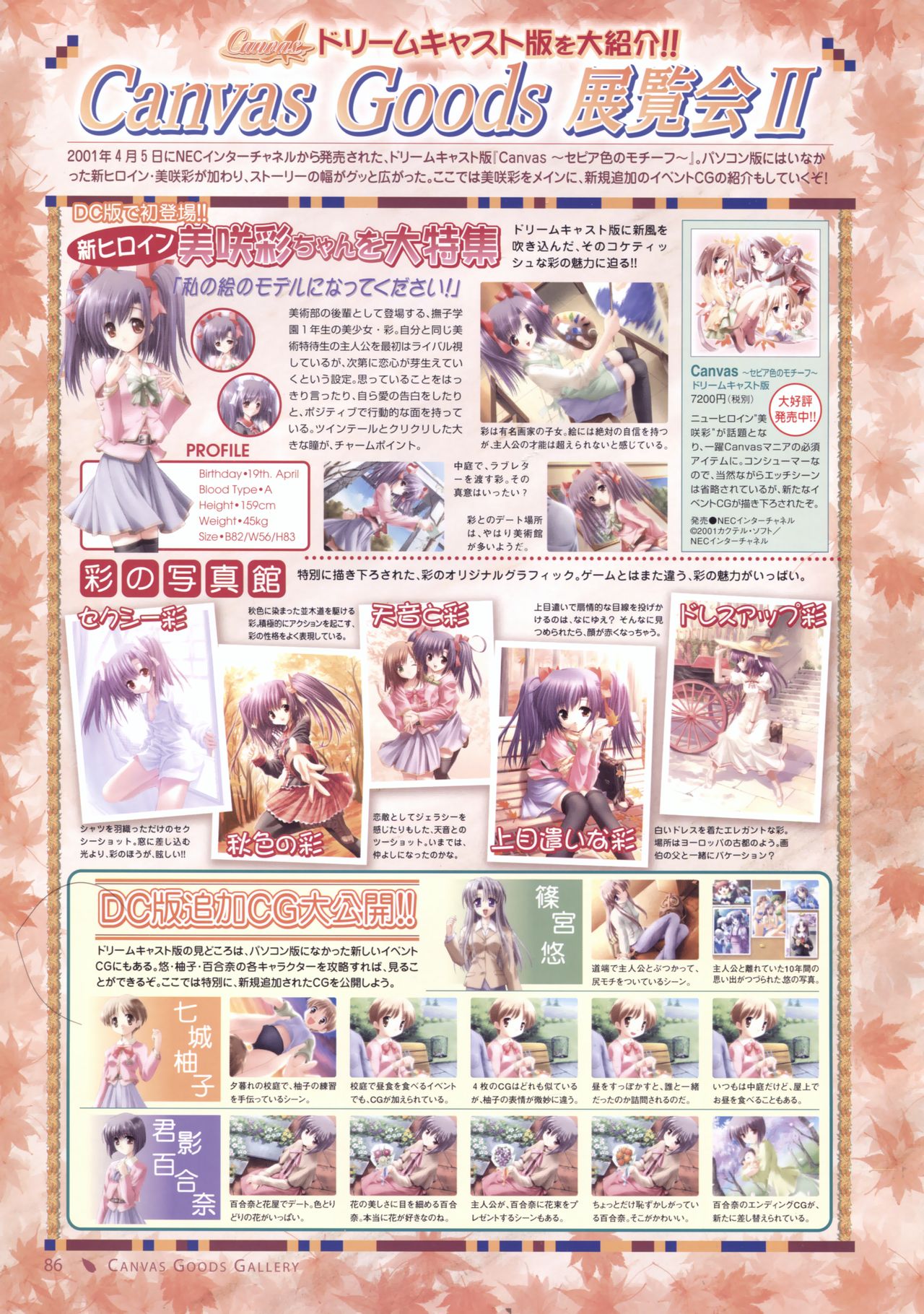 Canvas セピア色のモチーフ ビジュアルファンブック