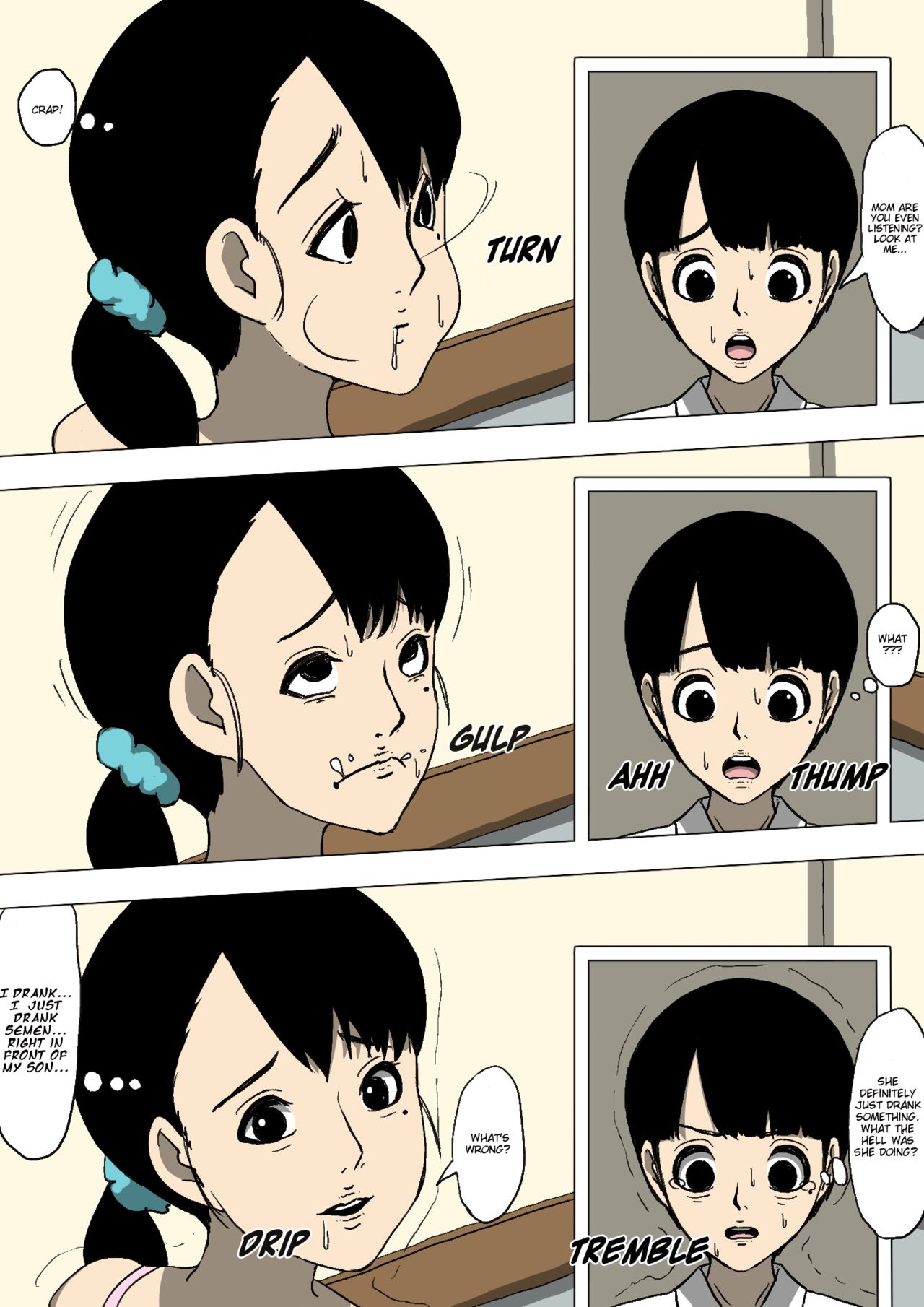 [同人昔話] 母親と友達が勝手に犯っていた [英訳]