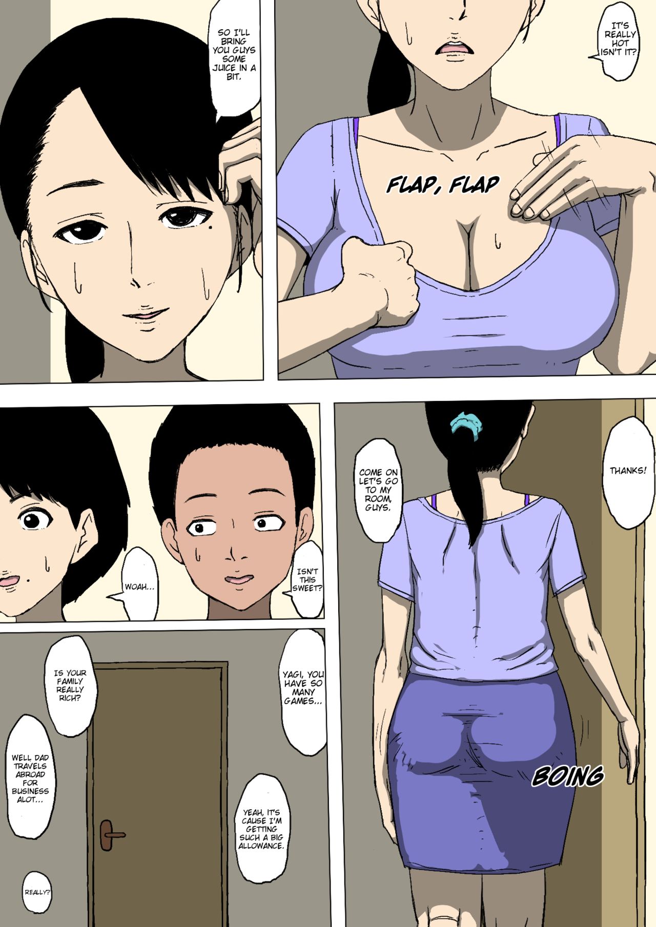 [同人昔話] 母親と友達が勝手に犯っていた [英訳]