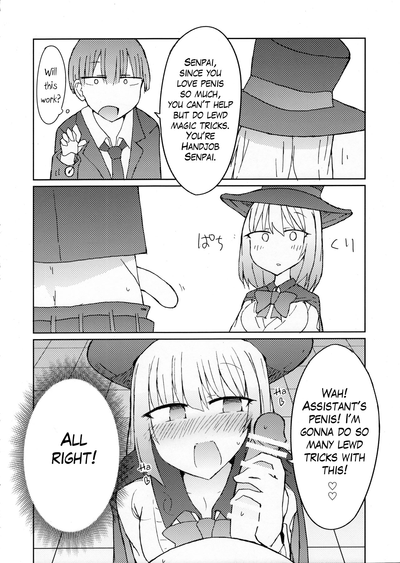 (C90) [にじいろすいしょう (七色)] 手コキ先輩の本 (手品先輩) [英訳]