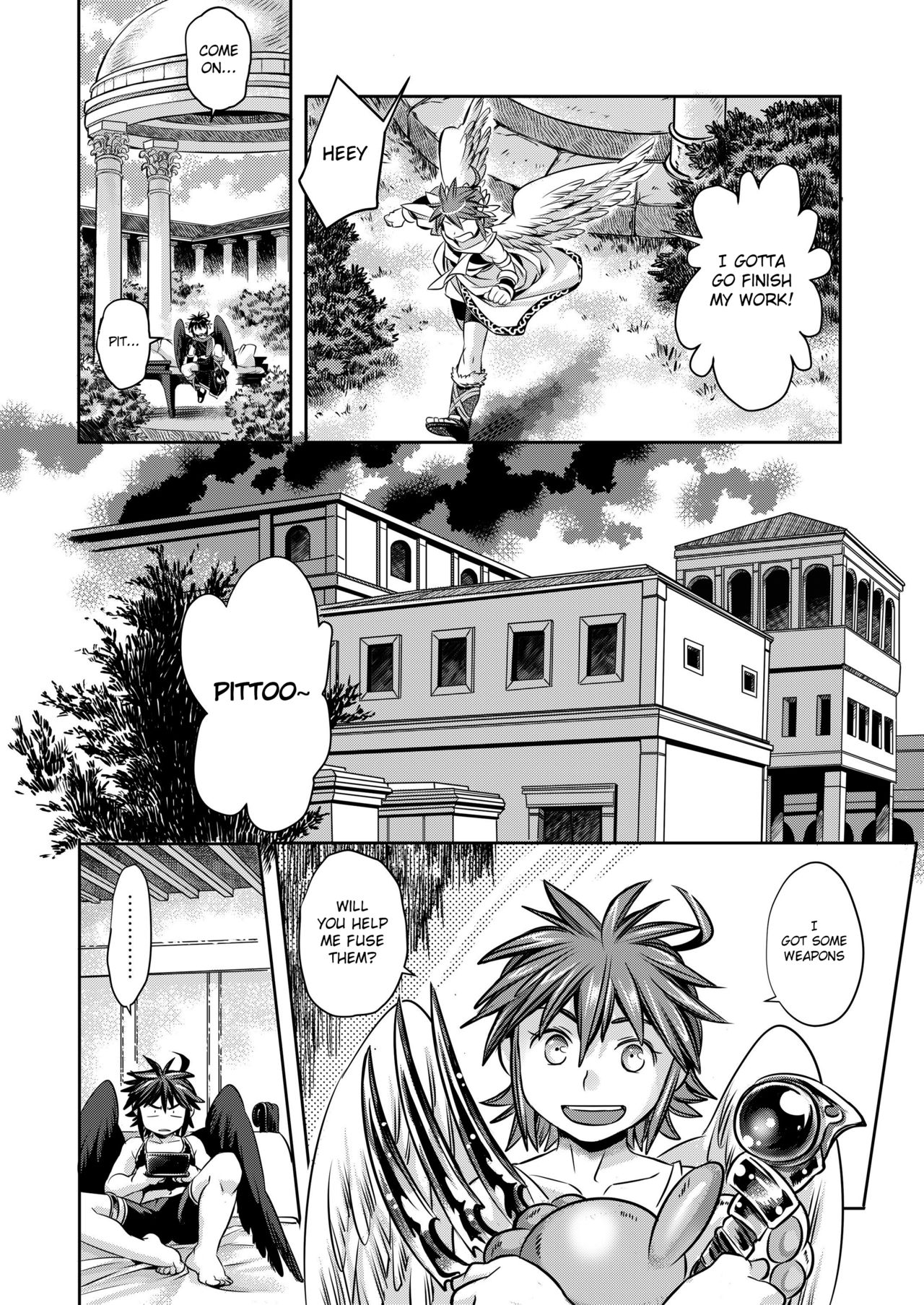 [烏丸ぴんく東入ル (烏丸ぴんく)] 飛べない天使はただのショタだ (光神話パルテナの鏡) [英訳] [DL版]