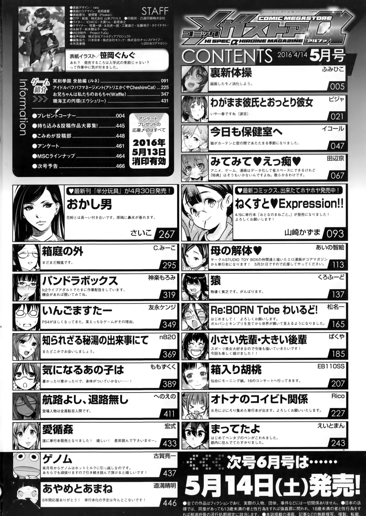 コミックメガストアα 2016年5月号