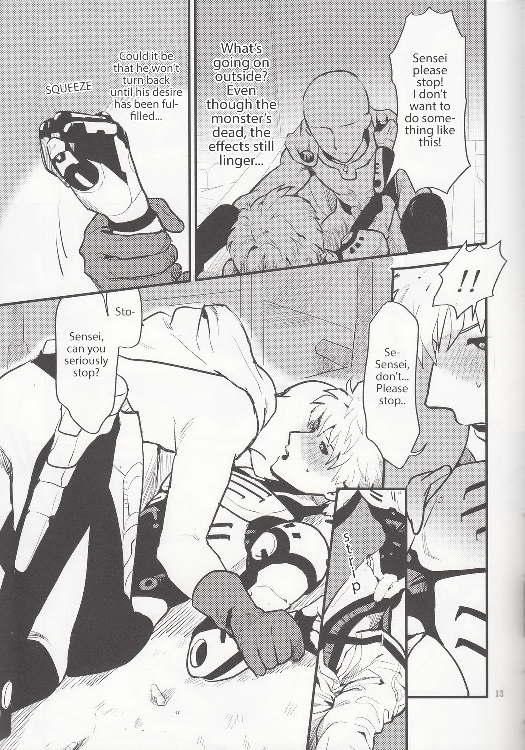 (秒殺ノックアウト3) [SG (連れ、エニグマ、白緑)] ぜんぶ怪人のせいだ…!! (ワンパンマン) [英訳]