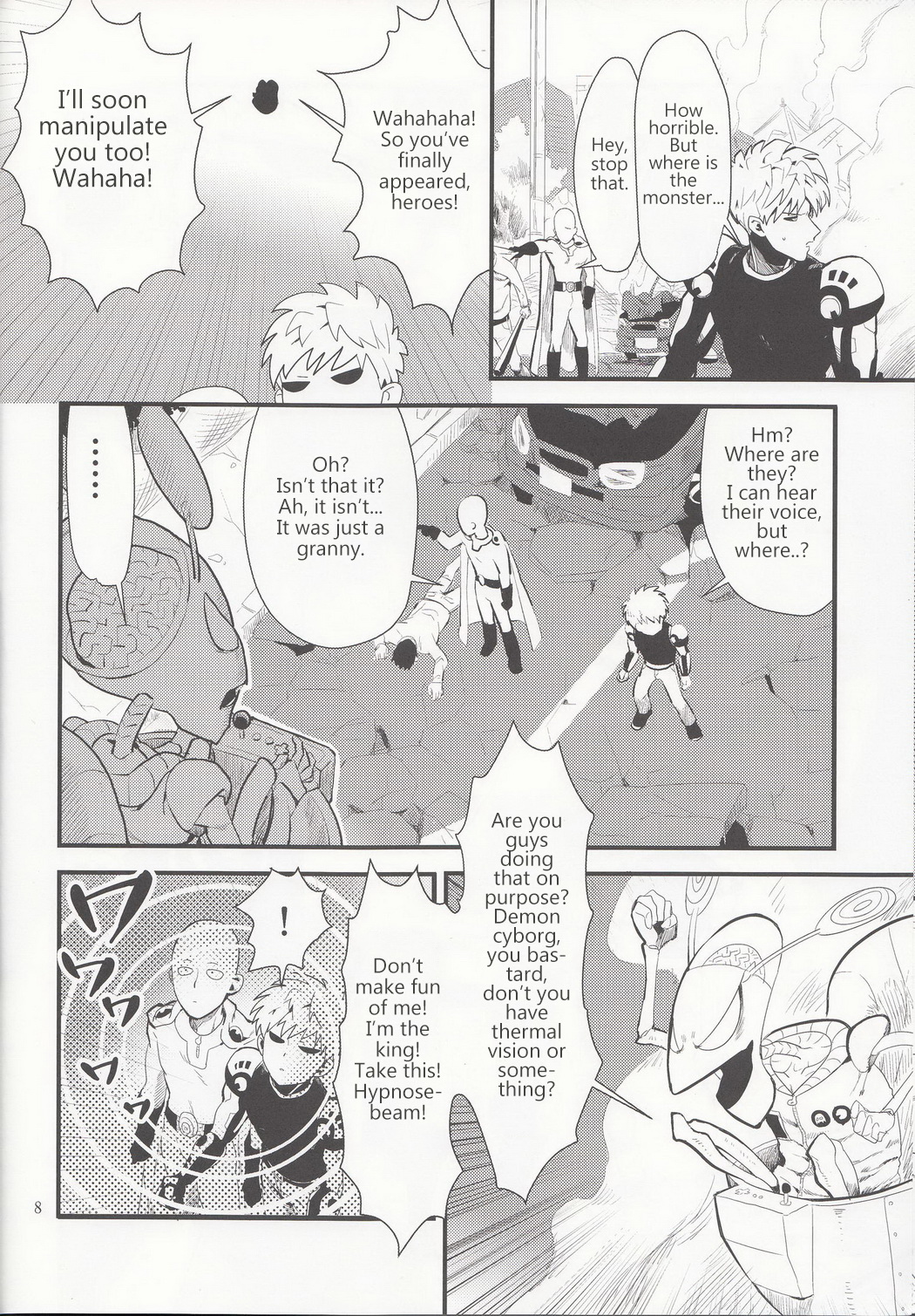 (秒殺ノックアウト3) [SG (連れ、エニグマ、白緑)] ぜんぶ怪人のせいだ…!! (ワンパンマン) [英訳]