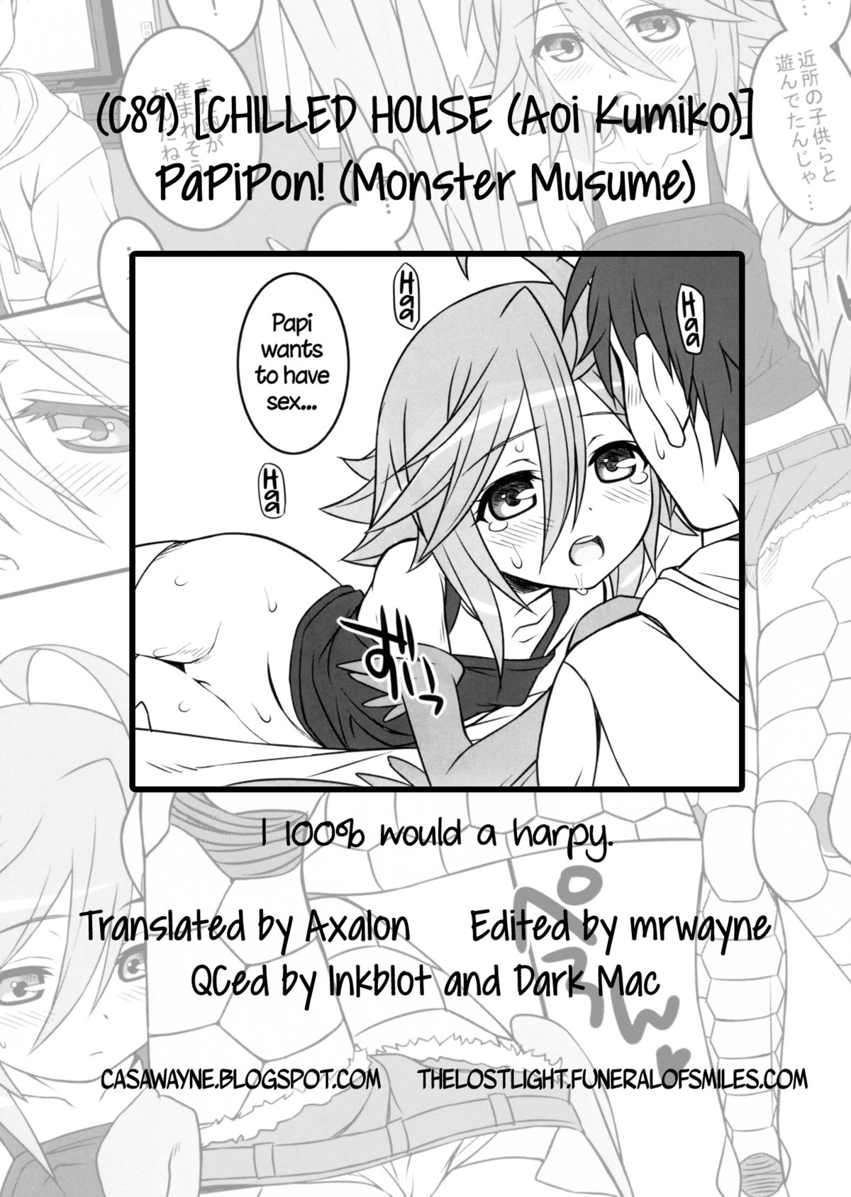 (C89) [CHILLED HOUSE (葵久美子)] PaPiPon! (モンスター娘のいる日常) [英訳]