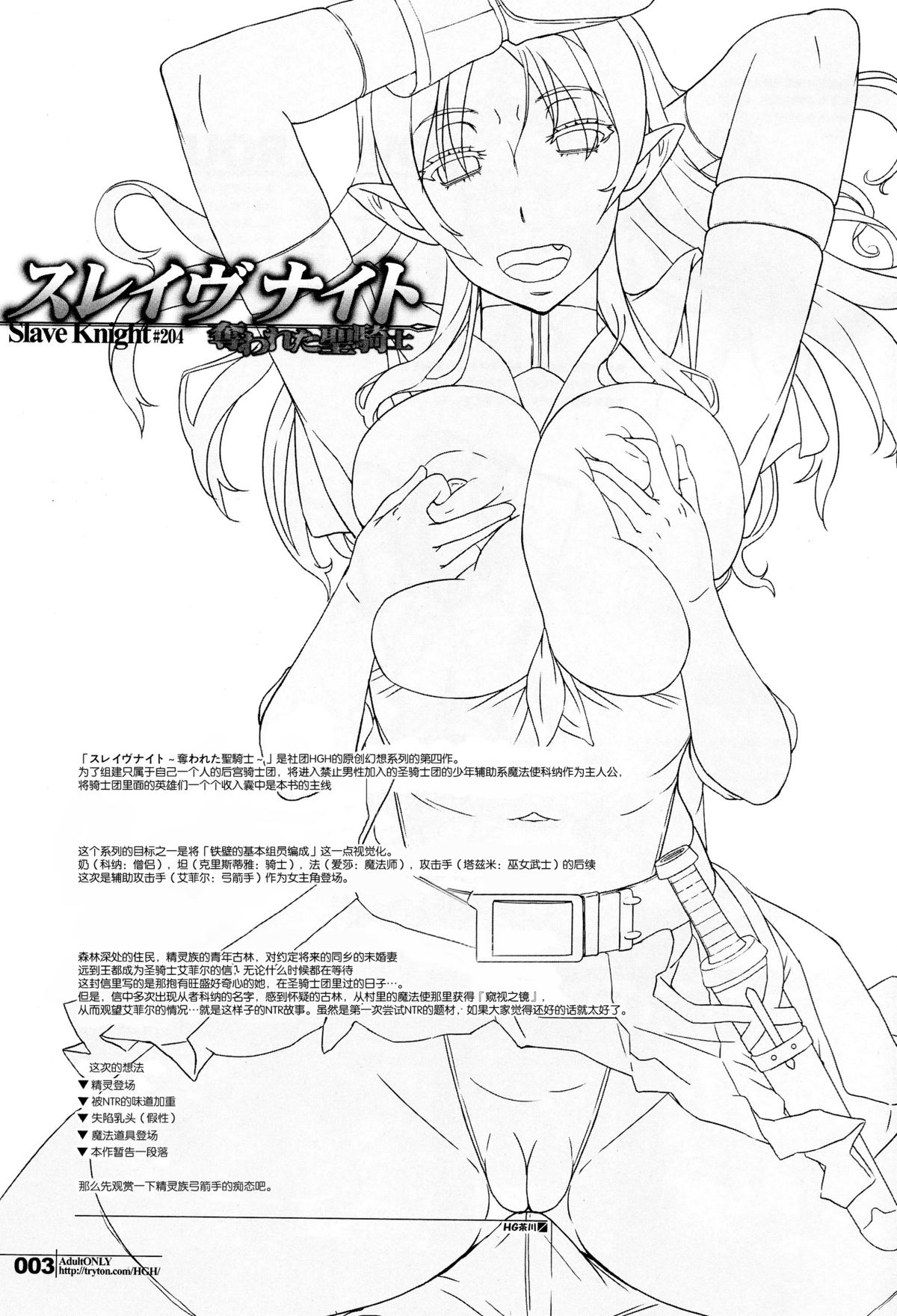 (C89) [HGH (HG茶川)] スレイヴナイト#204～奪われた聖騎～ [中国翻訳]