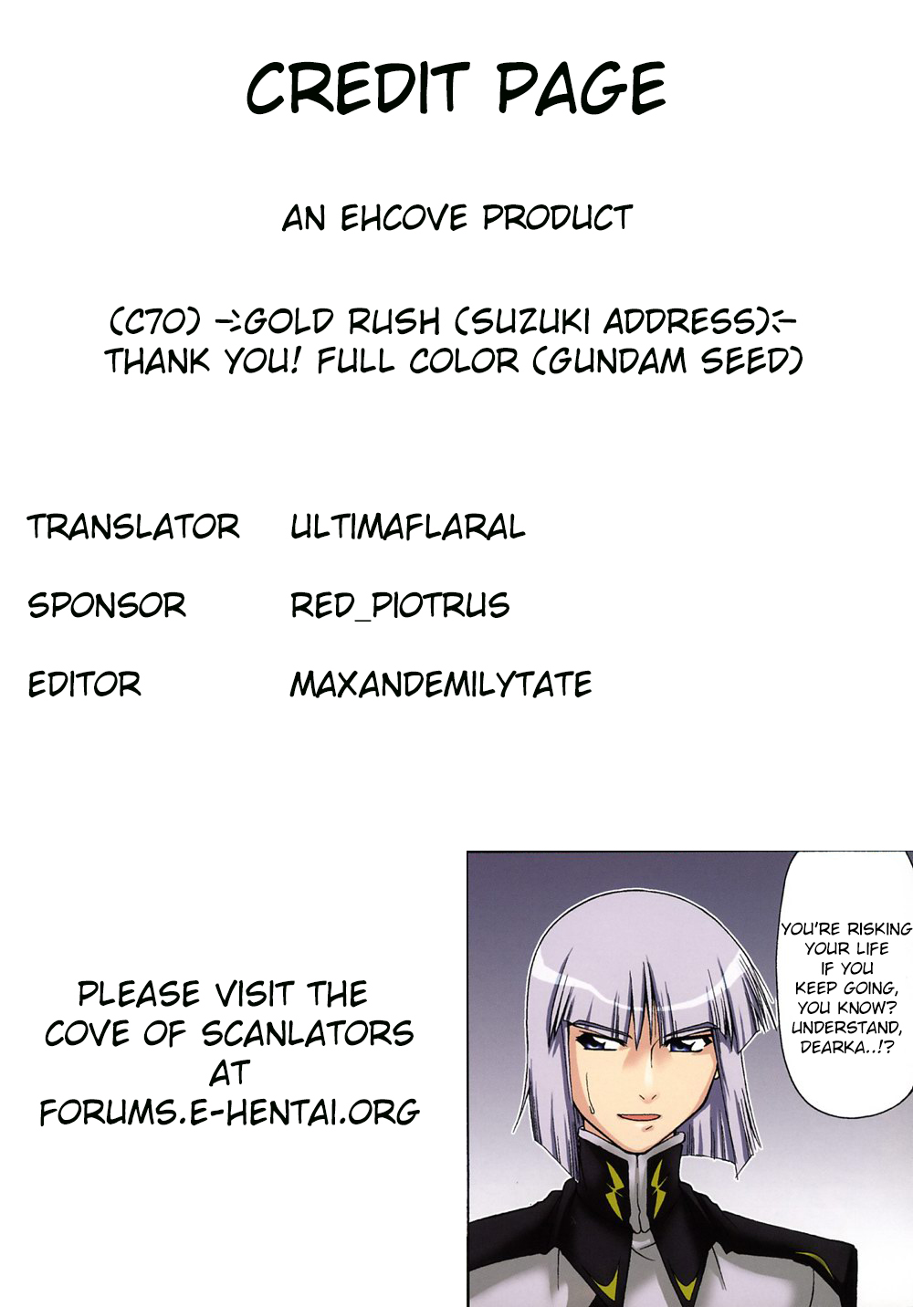 (C70) [GOLD RUSH (鈴木あどれす)] Thank you! Full Color (機動戦士ガンダムSEED) [英訳]