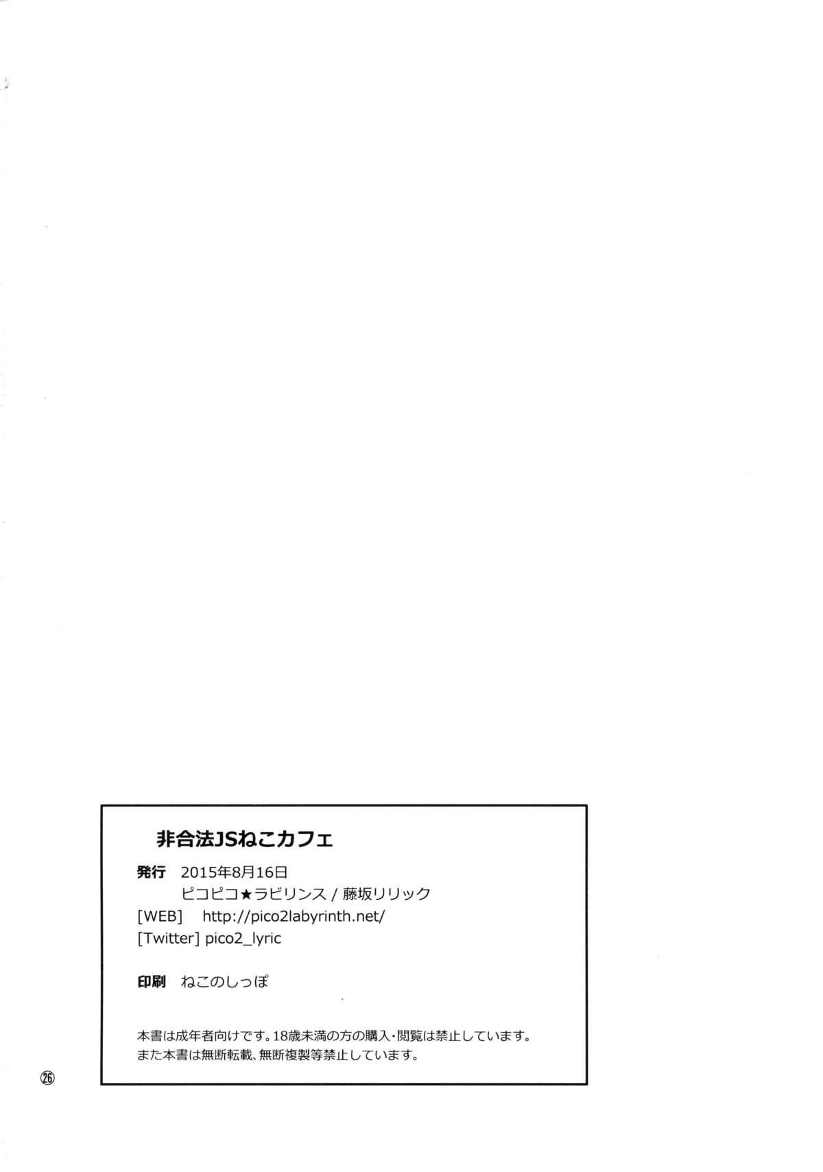 (C88) [ピコピコ★ラビリンス (藤坂リリック)] 非合法JSカフェ