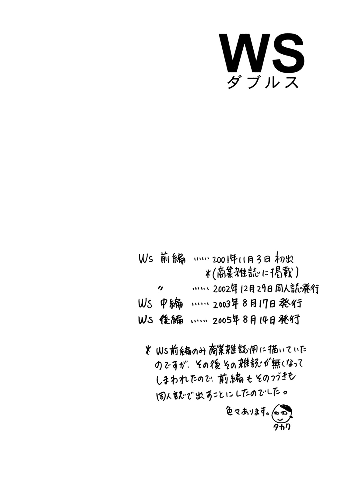 (C74) [スロウ (高久尚子)] WS ダブルス 総集編