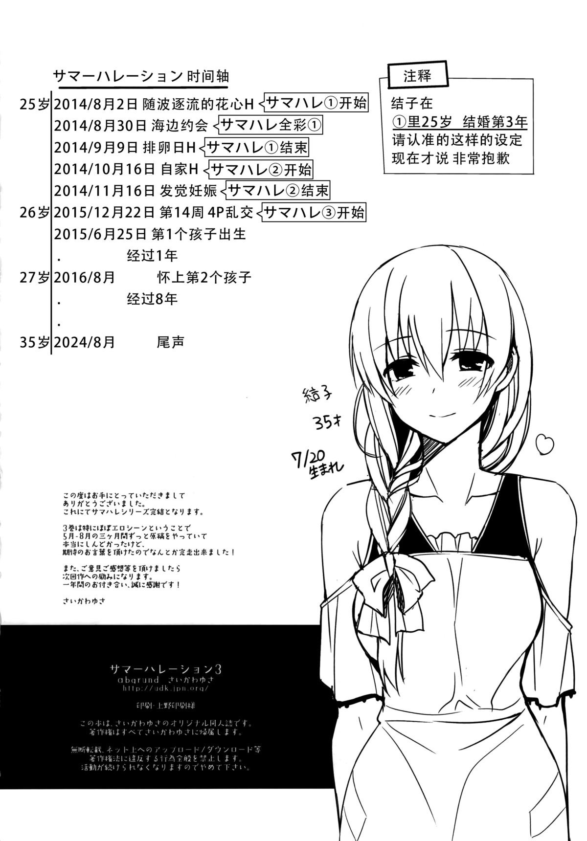 (C88) [abgrund (さいかわゆさ)] サマーハレーション3 完結編 [中国翻訳]