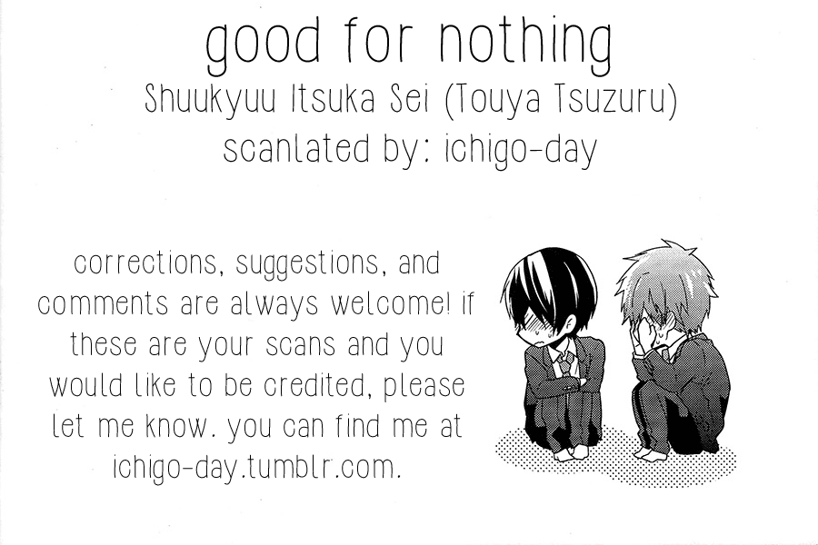 (恋愛サバイバル) [週休五日制 (塔夜綴)] good for nothing (Free!) [英訳]