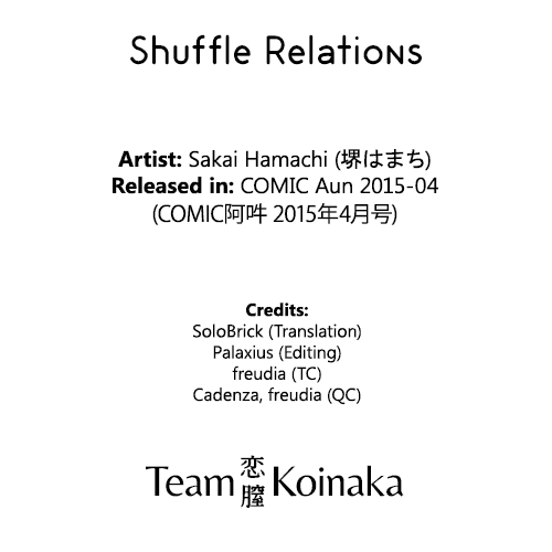 [堺はまち] Shuffle Relations (COMIC 阿吽 2015年4月号) [英訳]