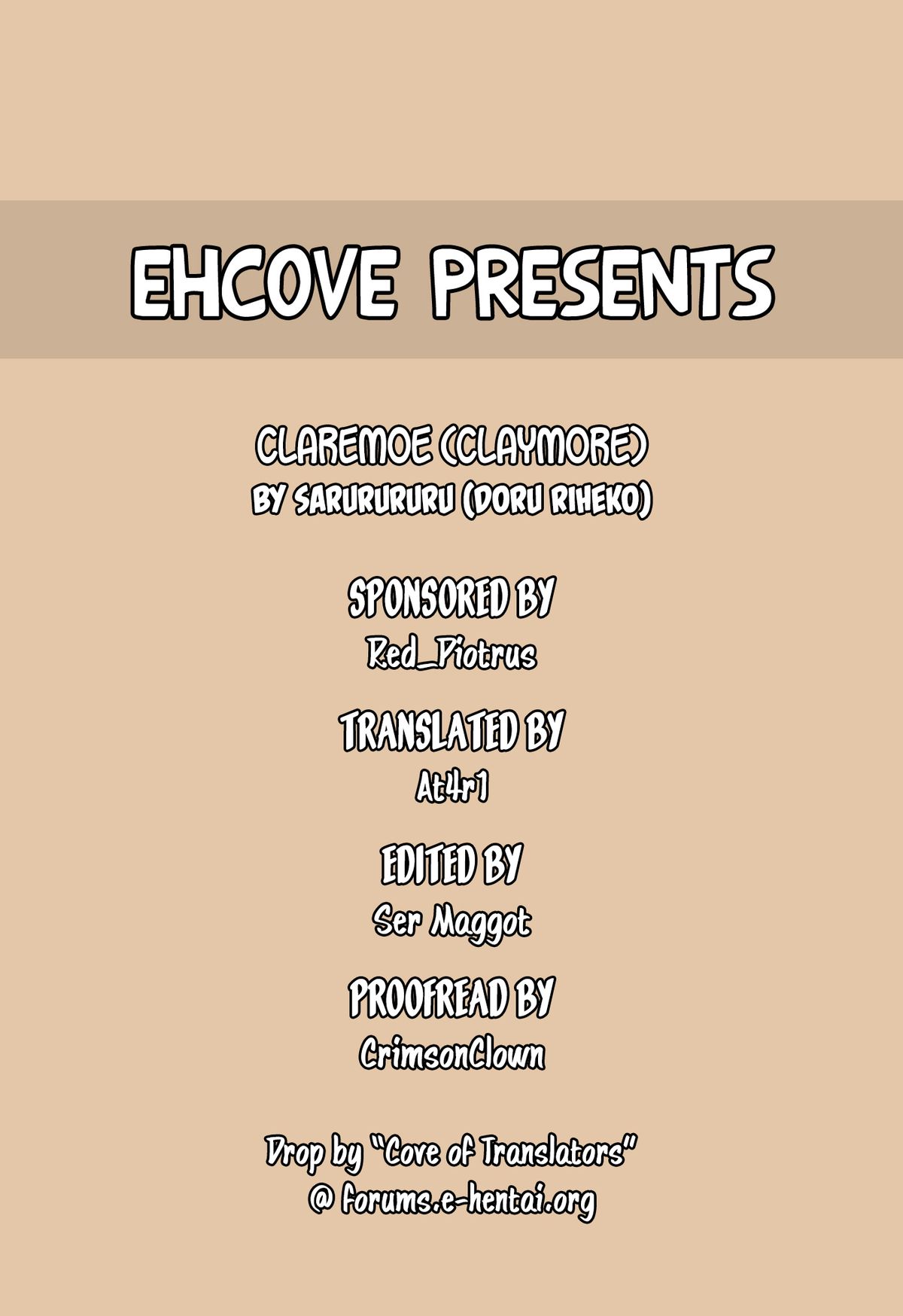 (C73) [サルルルル (ドルリヘコ)] クレアモエ (クレイモア) [英訳]