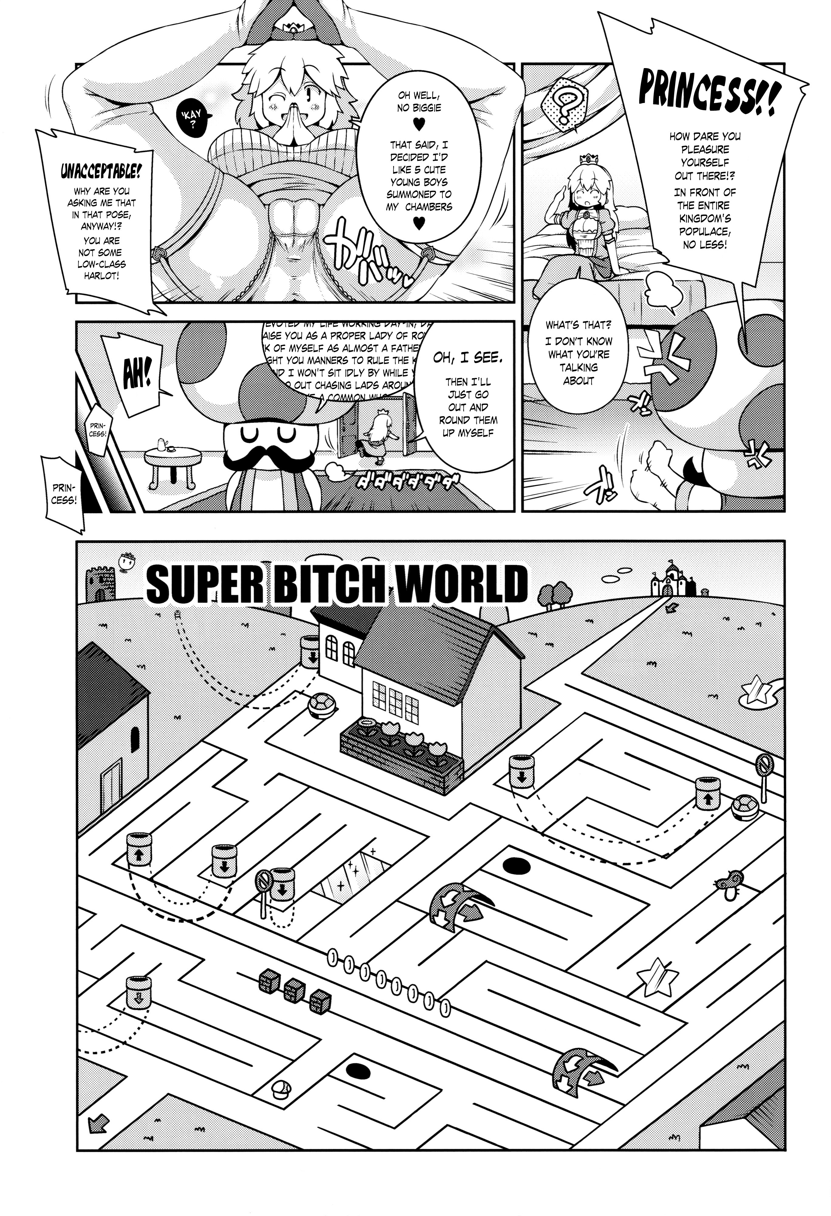 (C87) [ワトサト (杉浦線)] SUPER BITCH WORLD (スーパーマリオブラザーズ) [英訳]