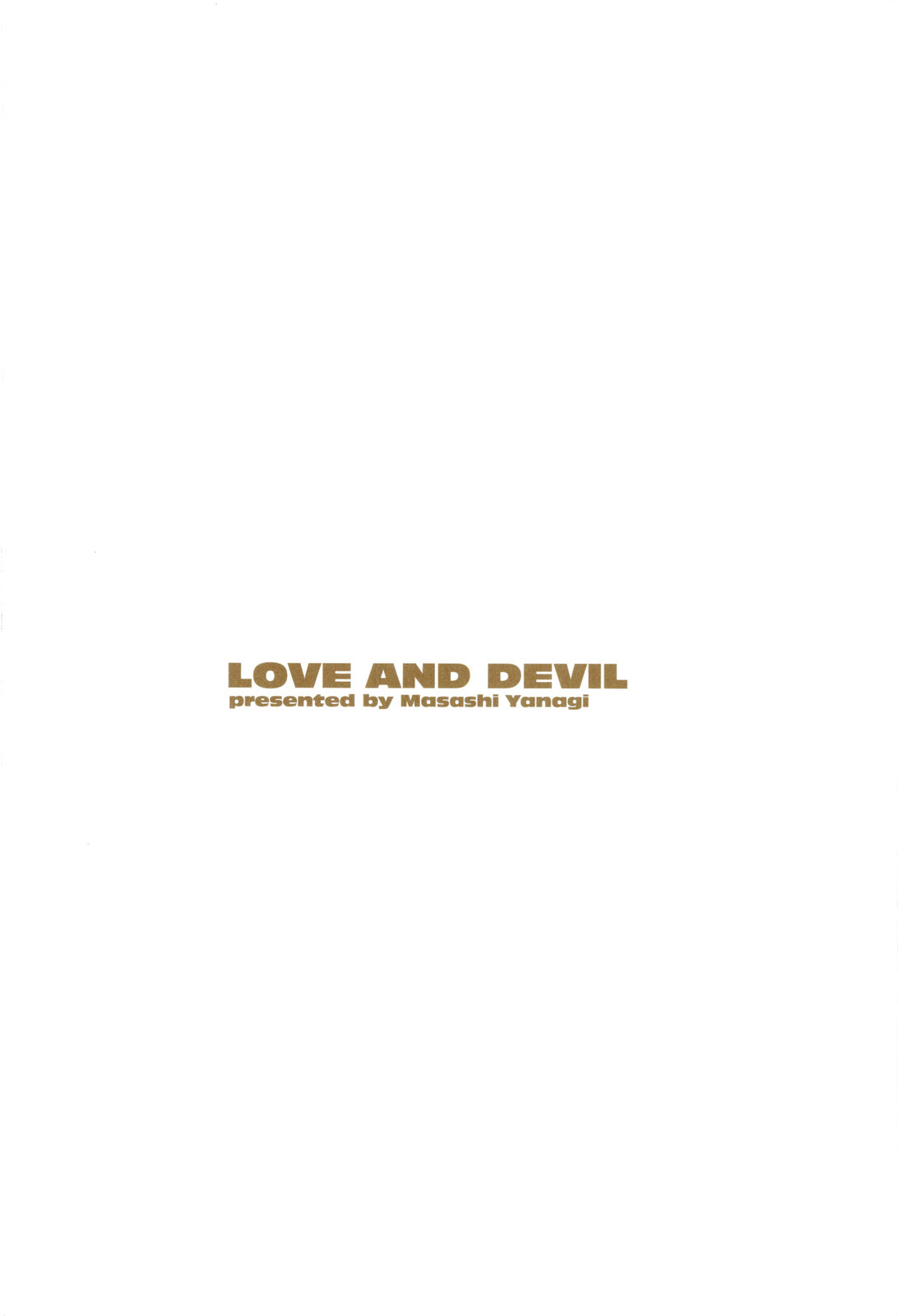 【矢凪まさし】Loveand Devil Complete + Omake [英語]