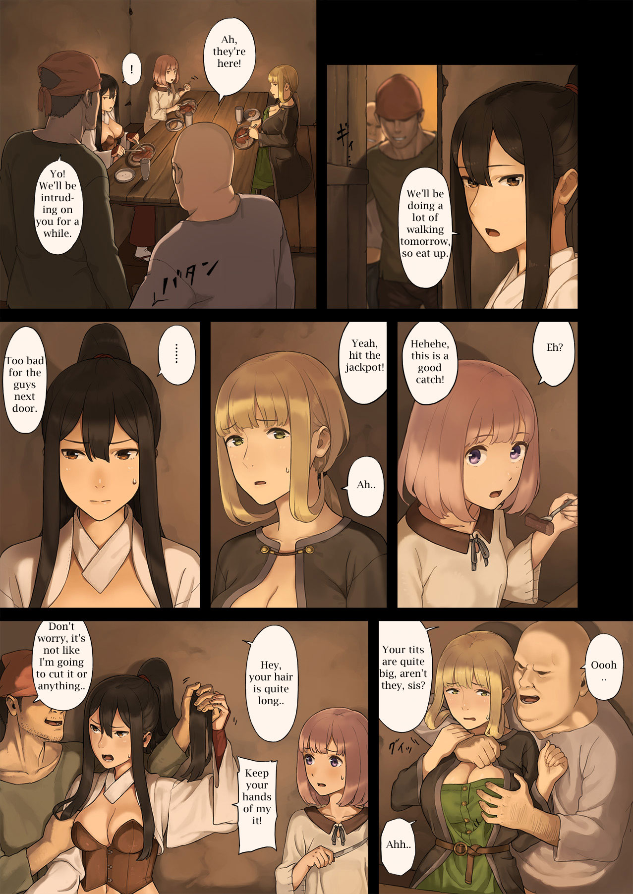 [色点屋] 女冒険者たちが砂漠のオアシスに立ち寄ると……[英訳]