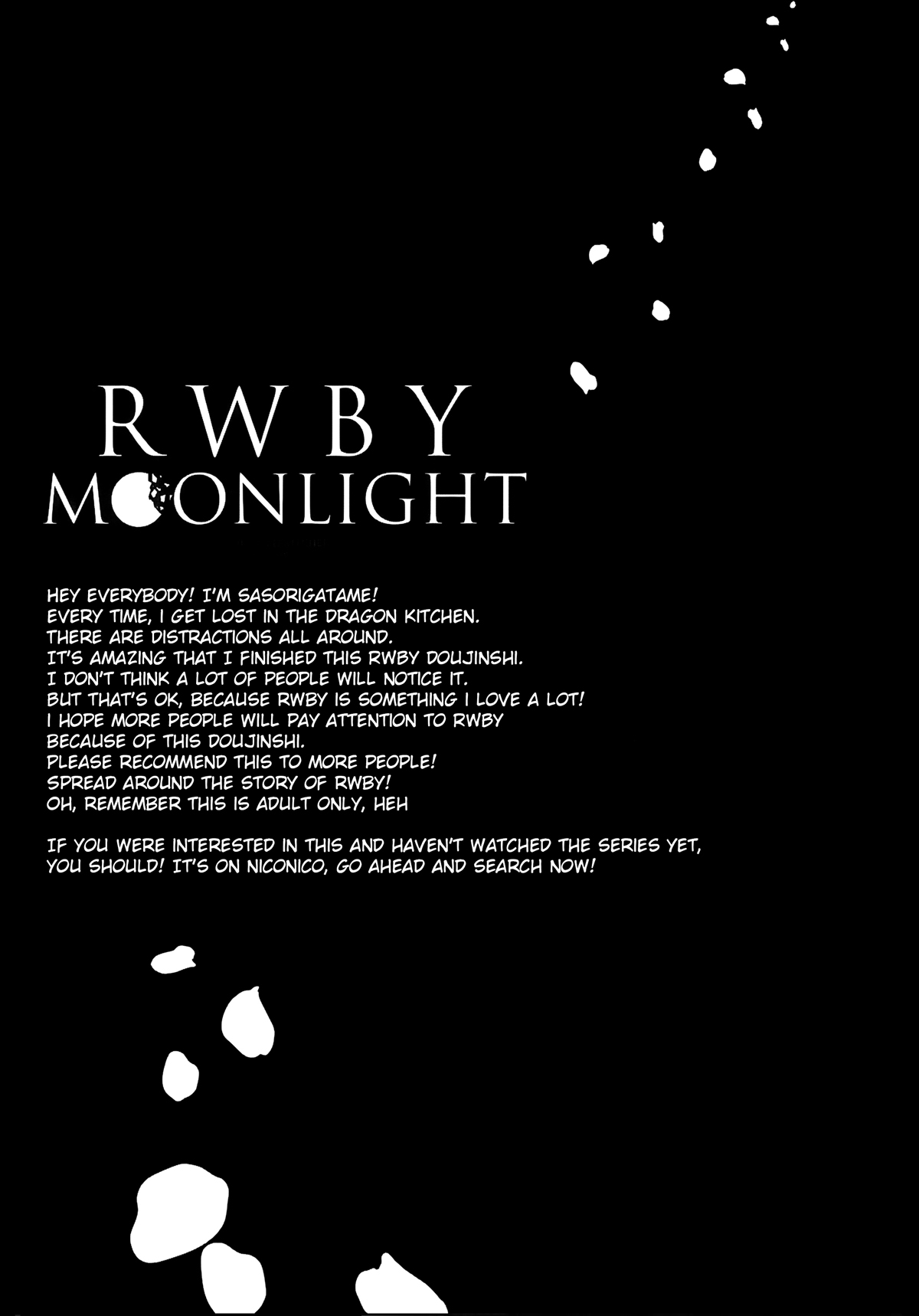 (C85) [Dragon Kitchen (かにばさみ、さそりがため)] RWBY MOONLIGHT (RWBY) [英訳]