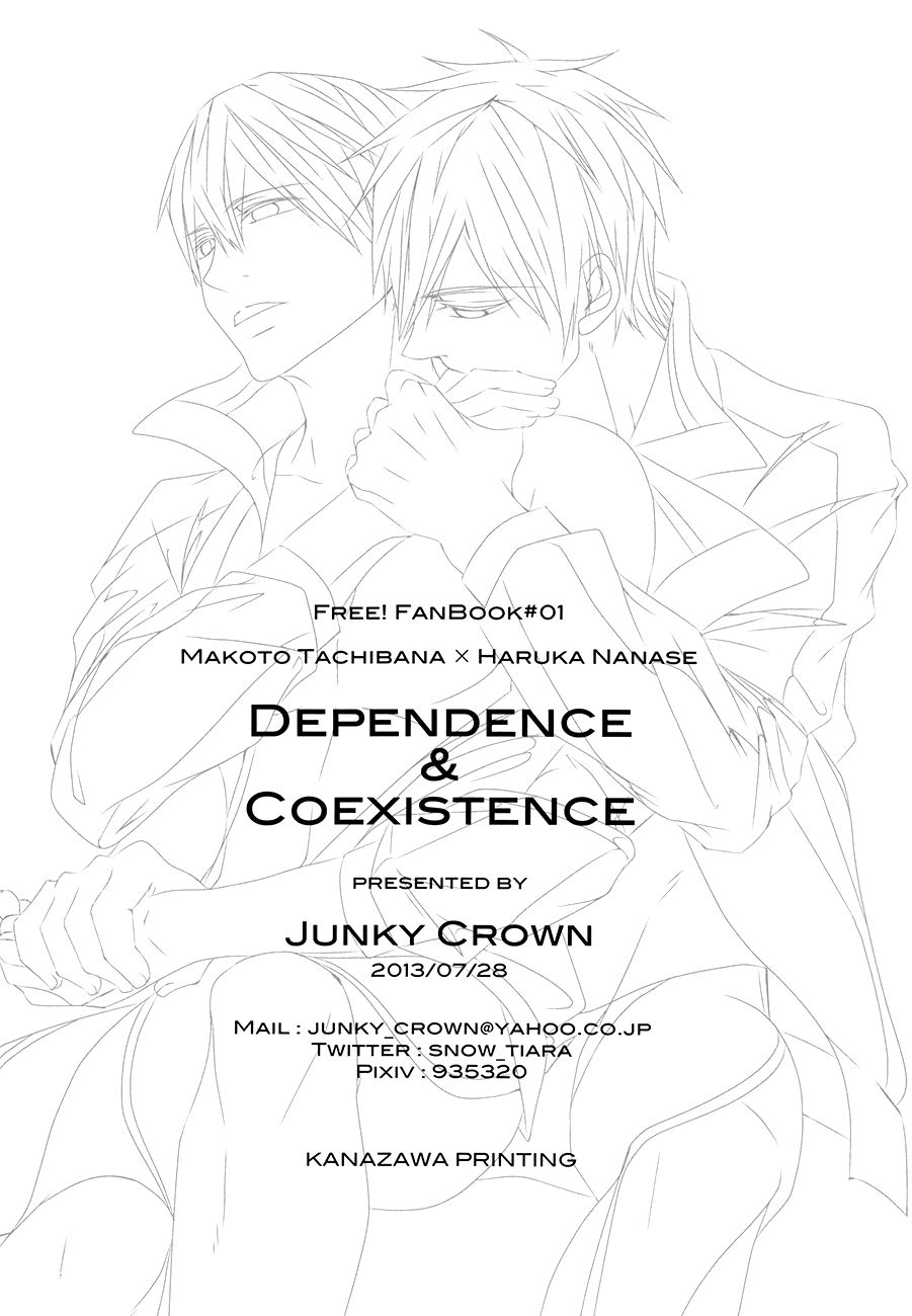 (恋愛自由形!準備運動) [Junky Crown (つきねこ)] DEPENDENCE & COEXISTENCE (Free!) [英訳]