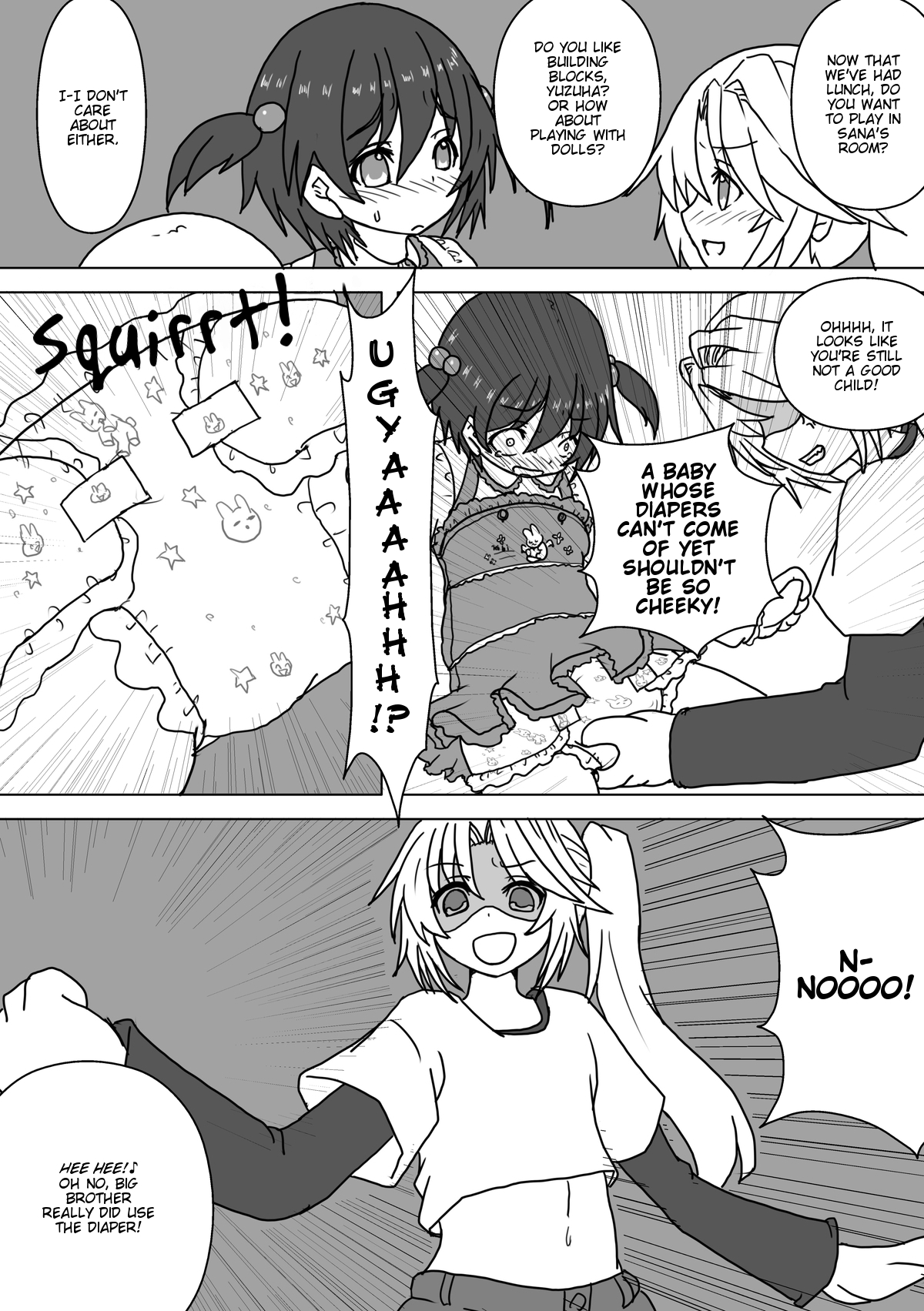 [恥辱庵 (かくの遊里、水川みおな)] 姪とオムツと妹にされた僕 [英訳]