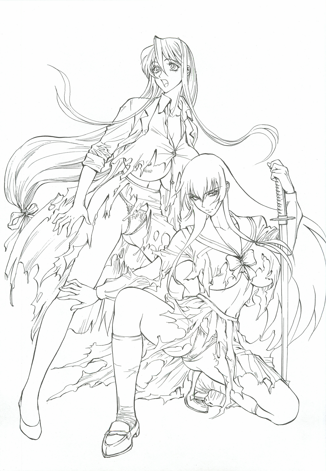 (C82) [ヒューマン・ハイライト・フィルム (塩鯖ッ)] 冴子・静香 (学園黙示録 HIGHSCHOOL OF THE DEAD)
