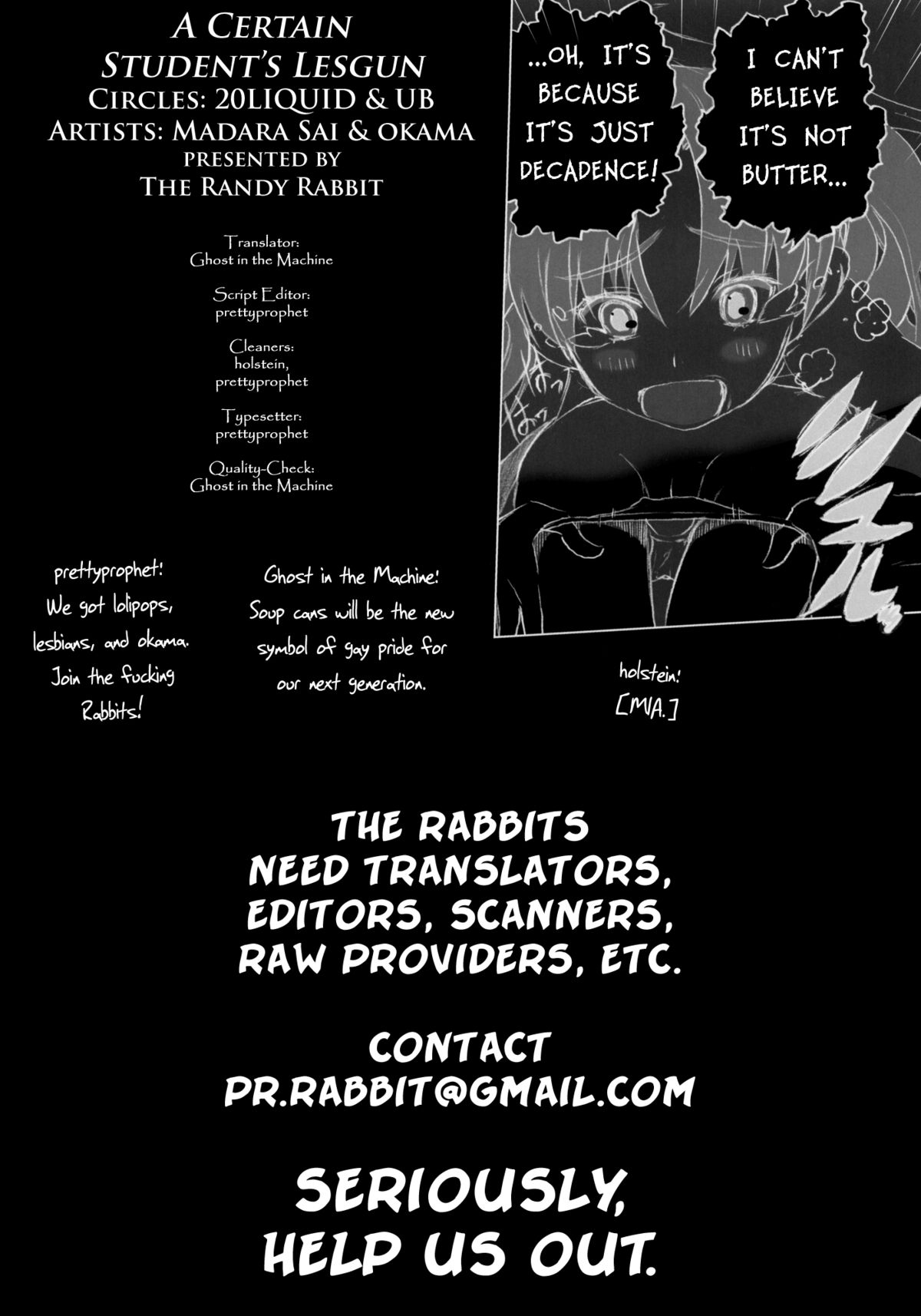 (C77) [UB ＆20LIQUID (まだらさい ＆ okama)] とある学生のレーズガン (とある科学の超電磁砲) [英訳]