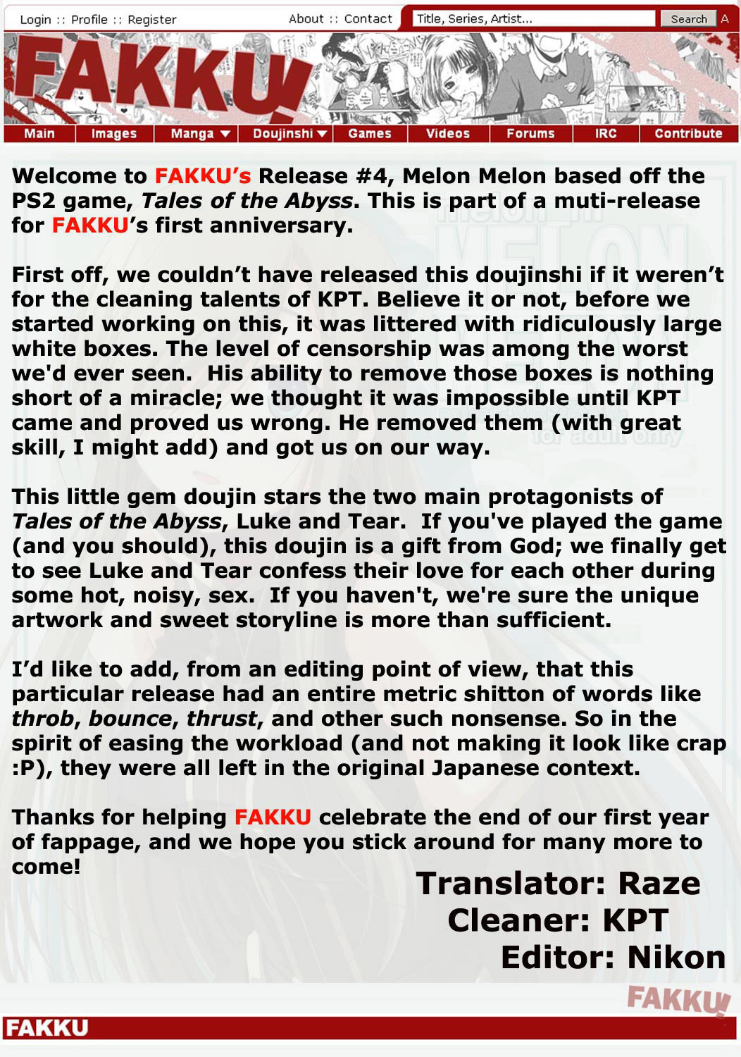 (C70) [まひる亭 (泉まひる)] melonにメロンめろん (テイルズオブジアビス) [英訳]