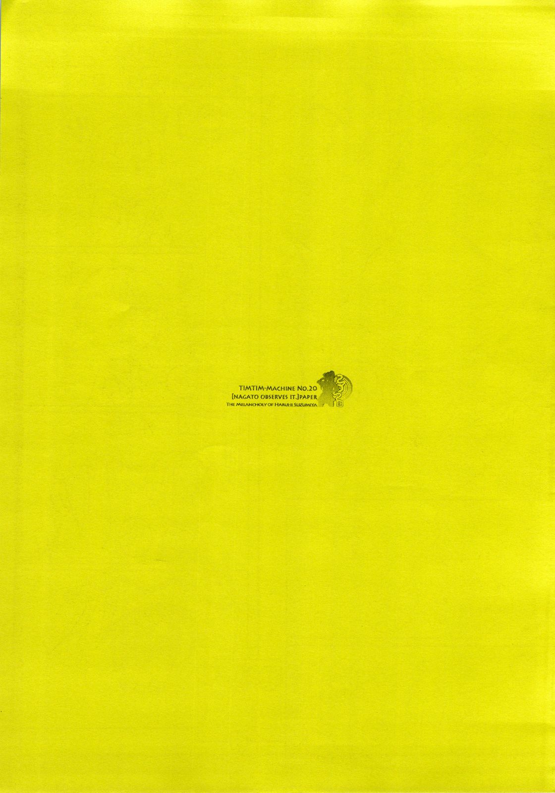 (C76) [TIM TIMマシン (カズマ・G-VERSION)] TIM TIMマシン20号 (涼宮ハルヒの憂鬱) [英訳]