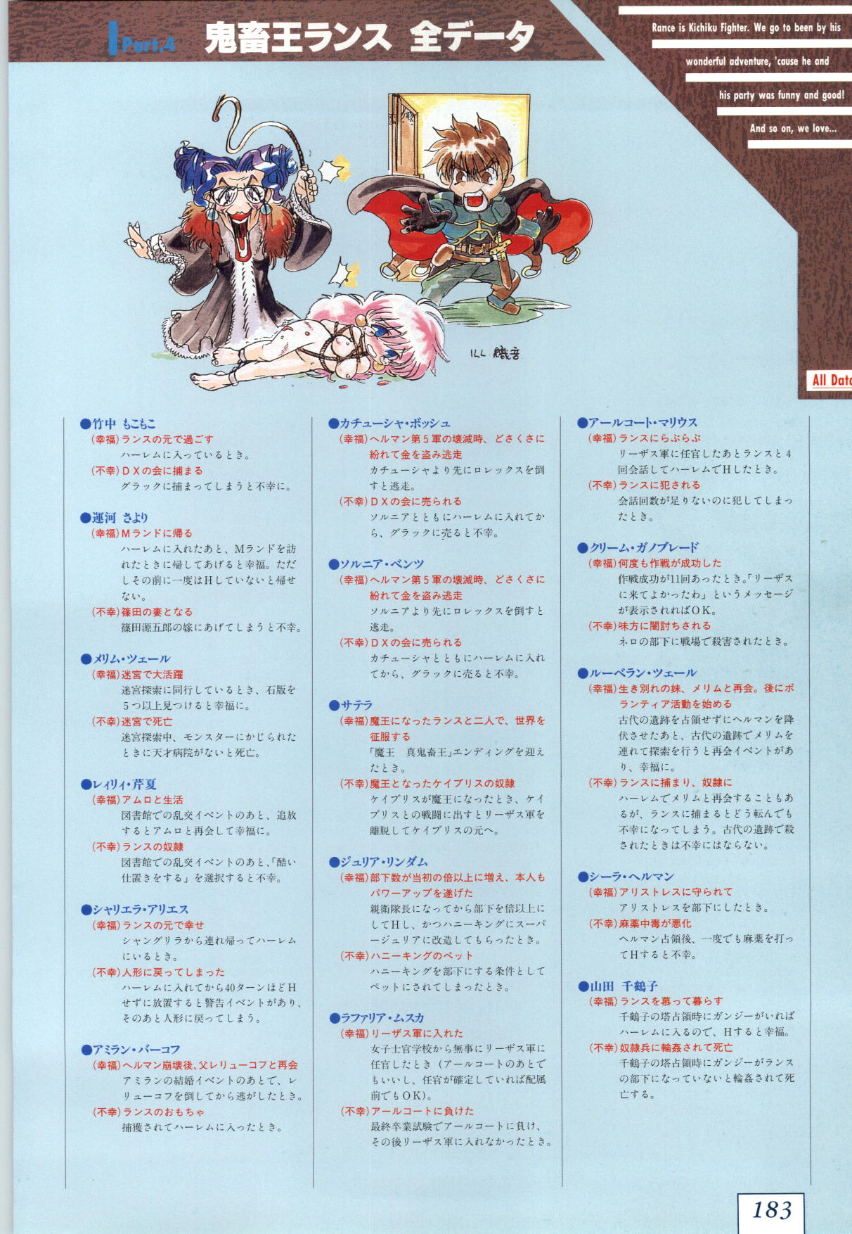 (一般画集) [アリスソフト] 鬼畜王ランス 公式設定資料集
