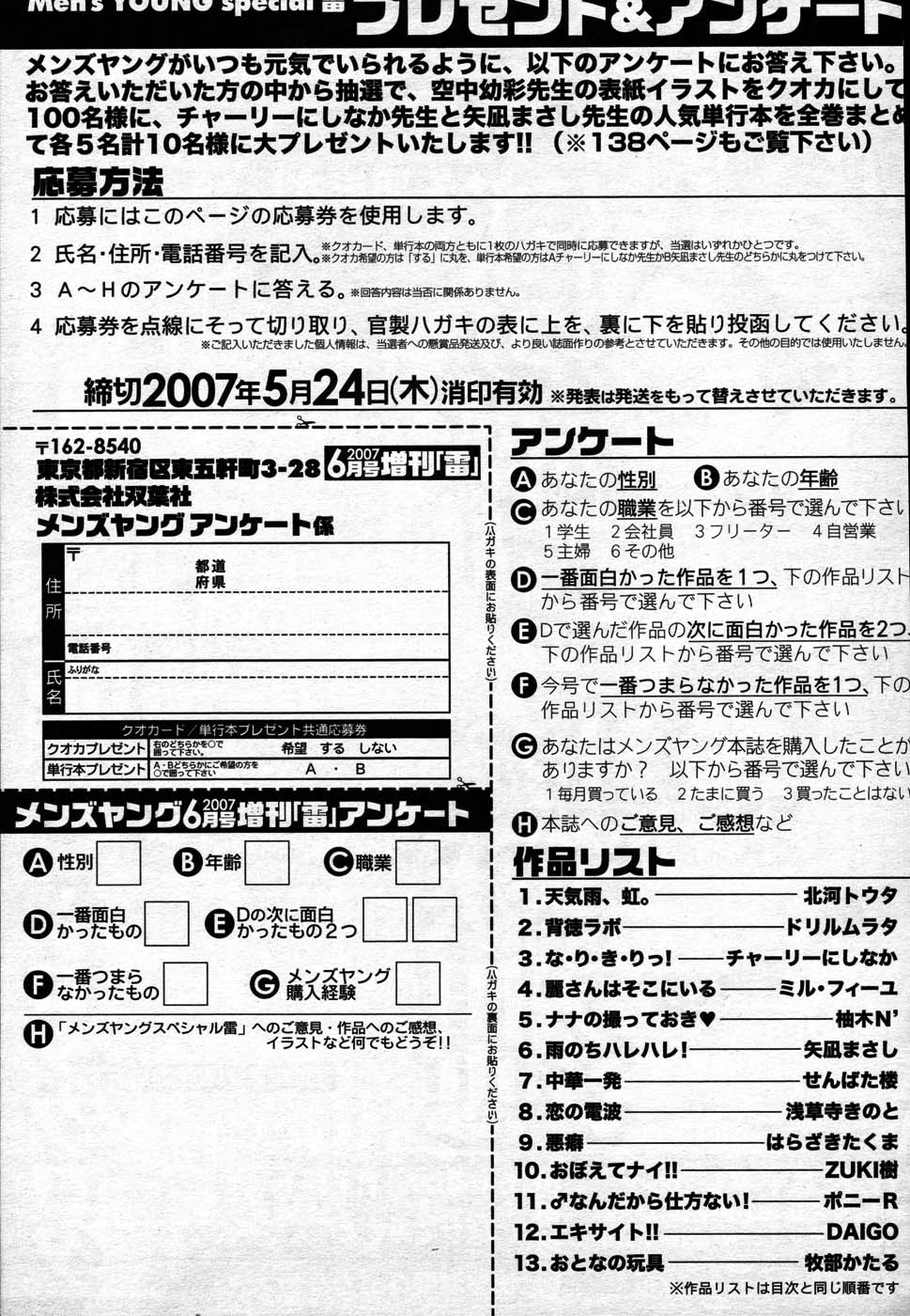 コミックメンズヤングスペシャルIKAZUCHIvol。 2