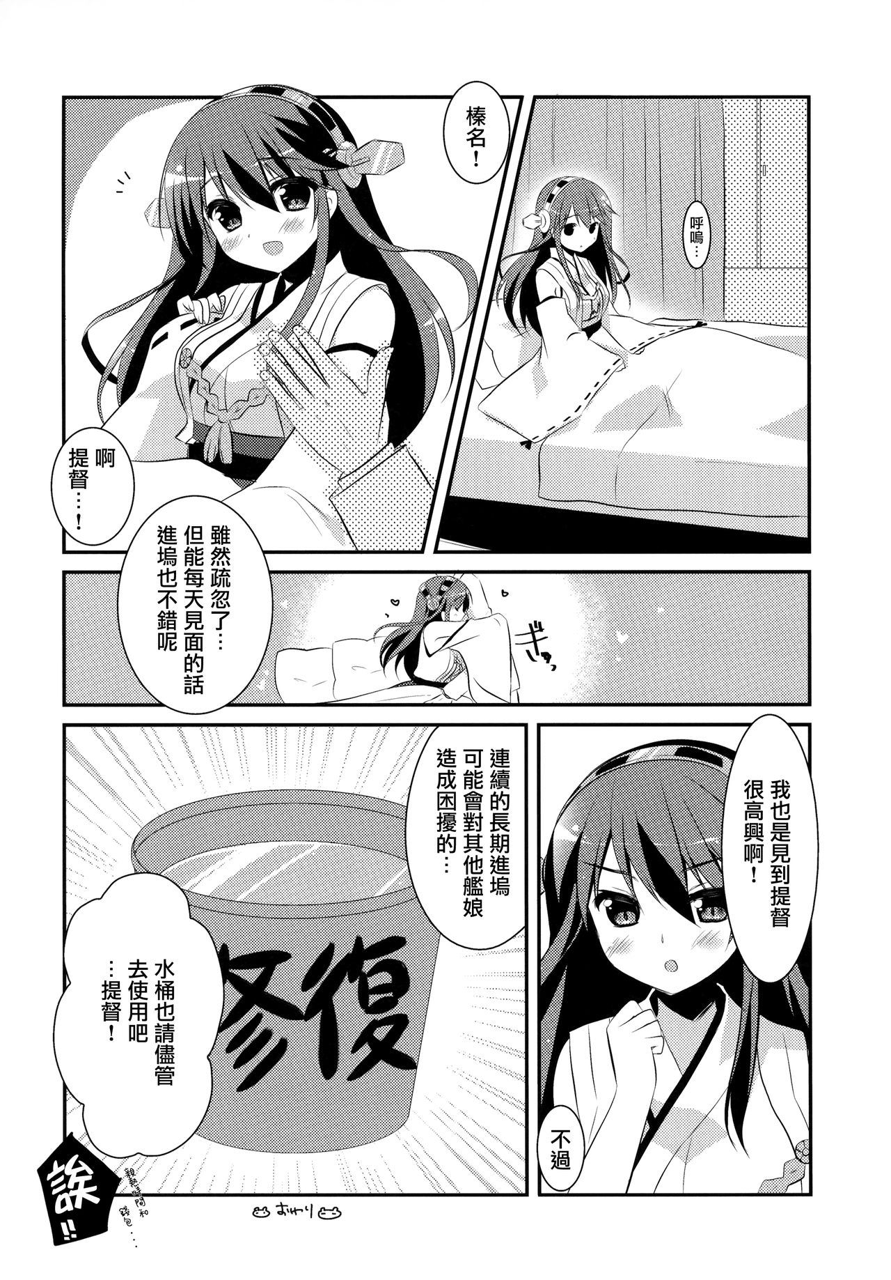 (C85) [わたくび (笹井さじ)] 榛名、参ります! (艦隊これくしょん -艦これ-) [中国翻訳]