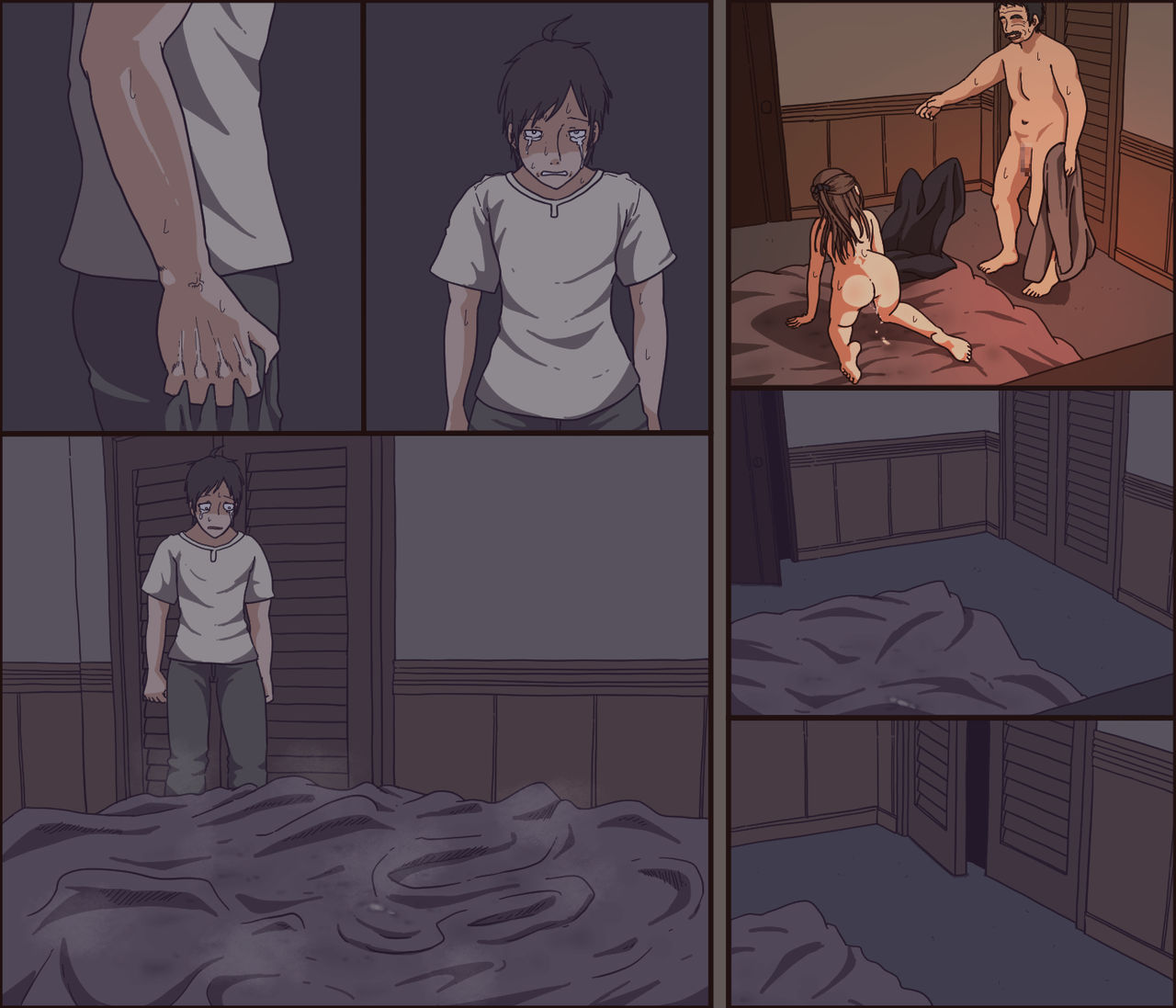 [Iris Art] 性がブチまけられたベッドシーツ