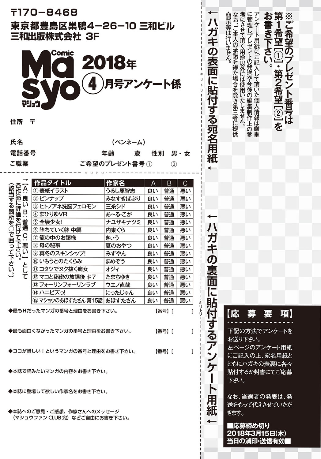 コミック・マショウ 2018年4月号 [DL版]