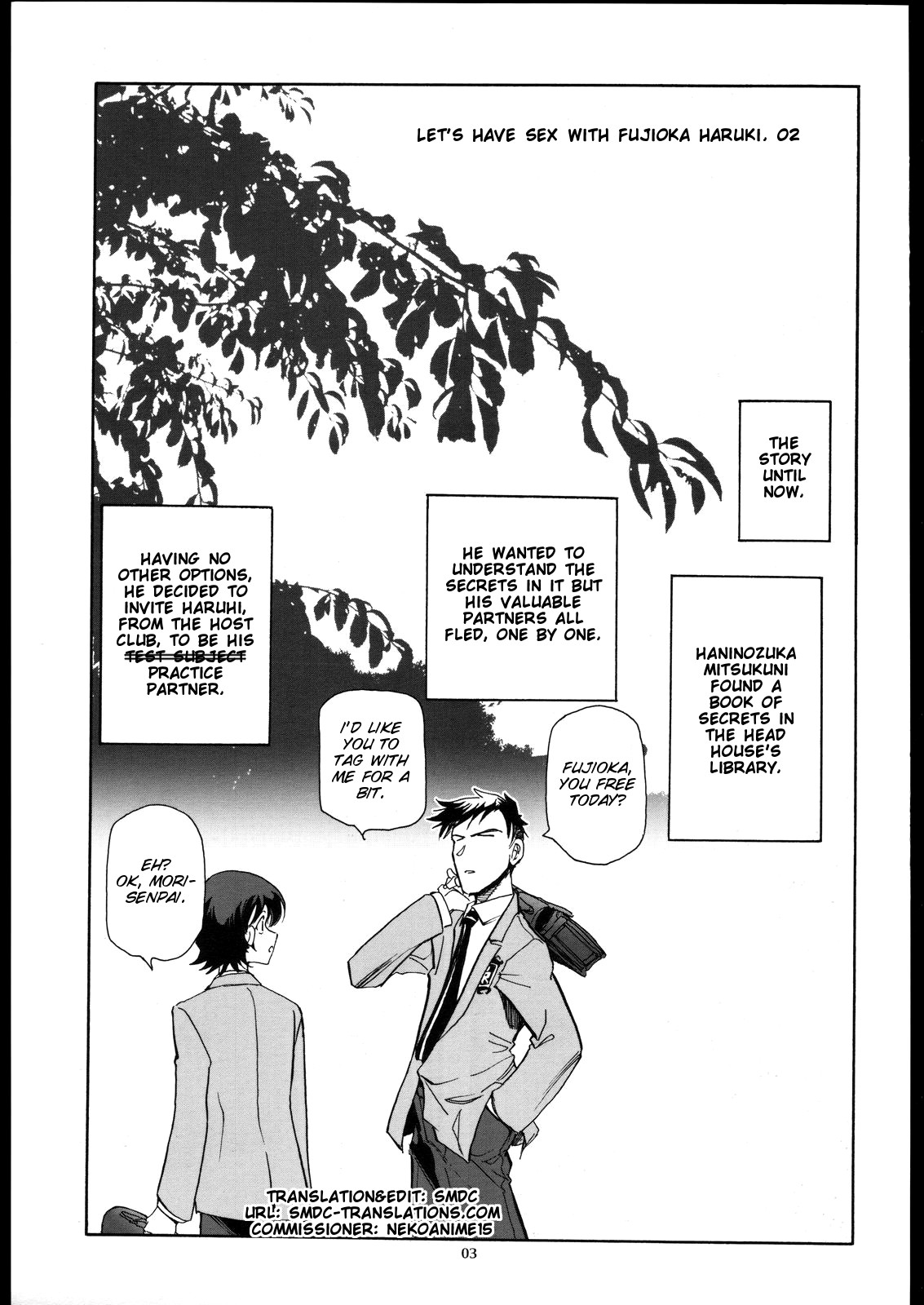 (サンクリ33) [沖縄体液軍人会 (安永航一郎)] 藤岡ハルヒとえっちをしよう。 02 (桜蘭高校ホスト部) [英訳]