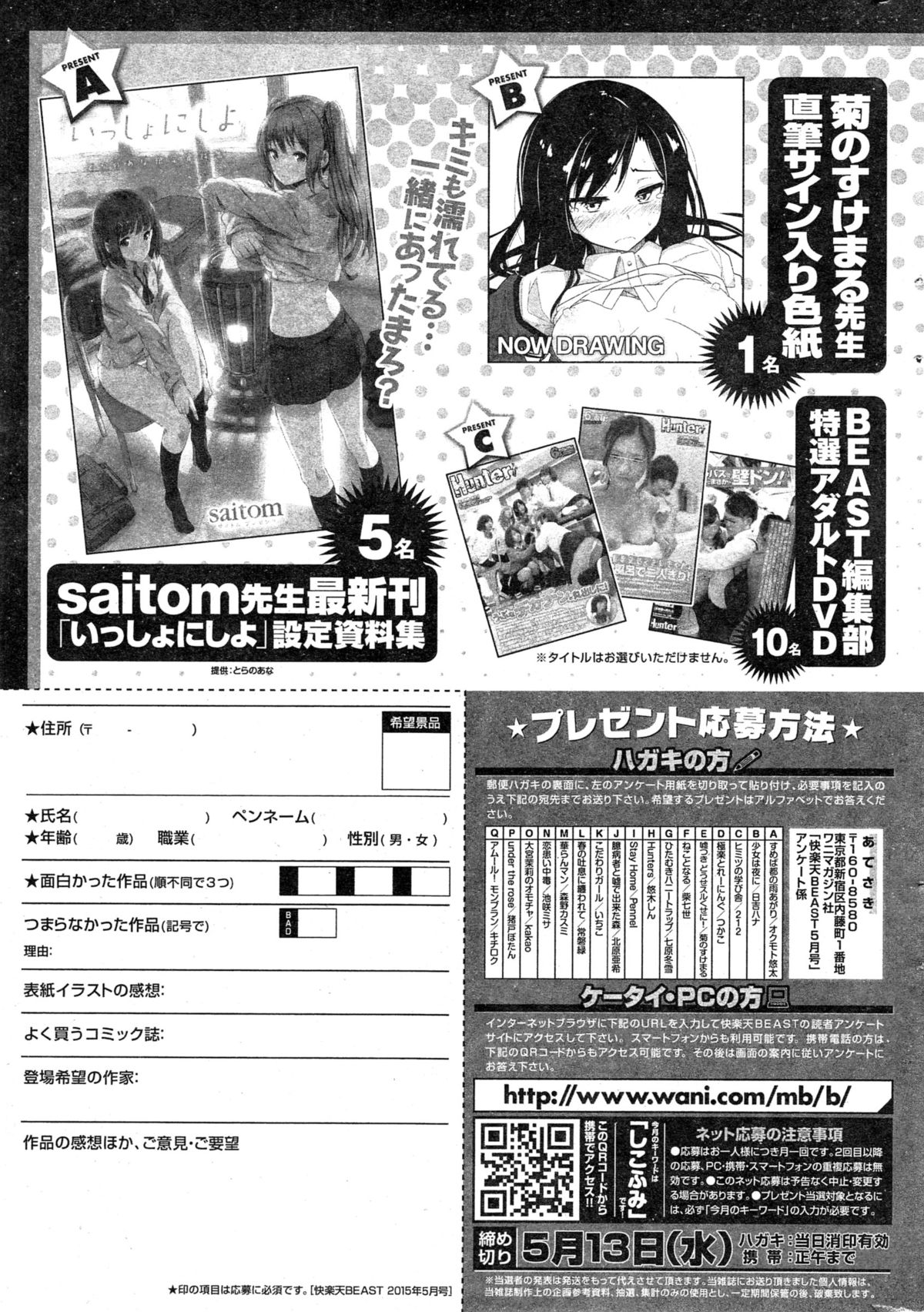 COMIC 快楽天 BEAST 2015年5月号