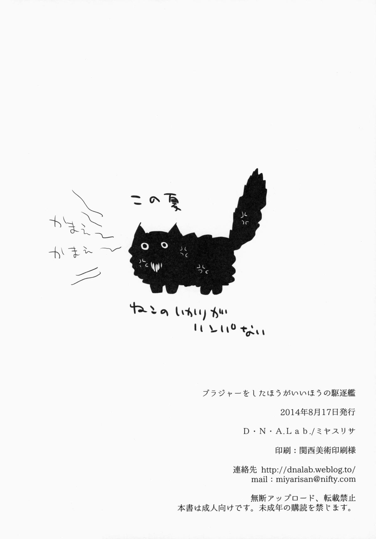 (C86) [D.N.A.Lab. (ミヤスリサ)] ブラジャーをしたほうがいいほうの駆逐艦 (艦隊これくしょん -艦これ-)