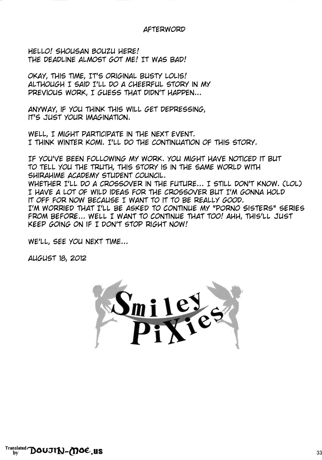 (C82) [絶望しろむじ (しょうさん坊主)] Smiley PiXies [英訳]