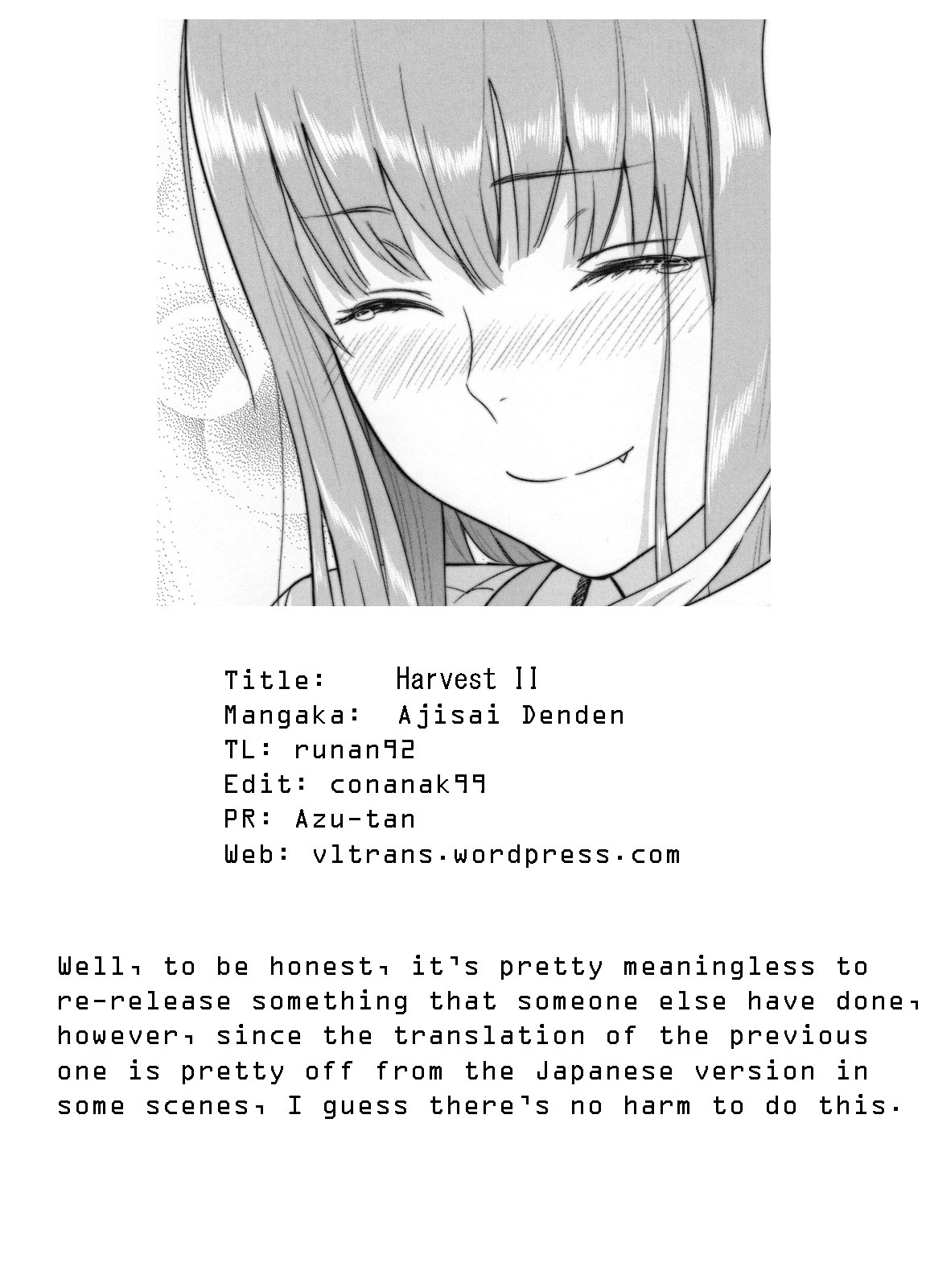 (C83) [アジサイデンデン (川上六角、小鳥遊レイ)] Harvest II (狼と香辛料) [英訳]