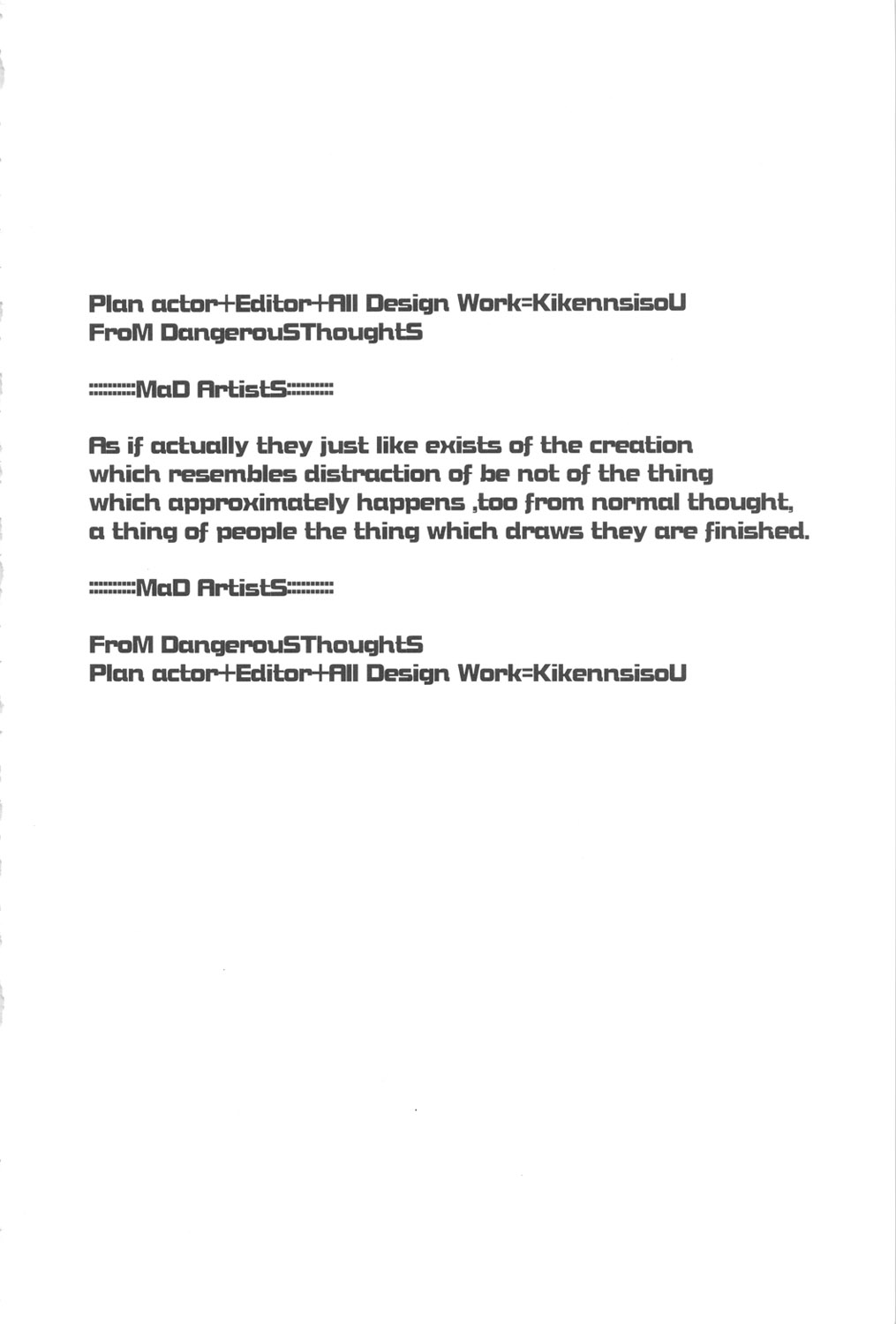 [DANGEROUS THOUGHTS] MaDArtistSSailoRMooN (美少女戦士セーラームーン)