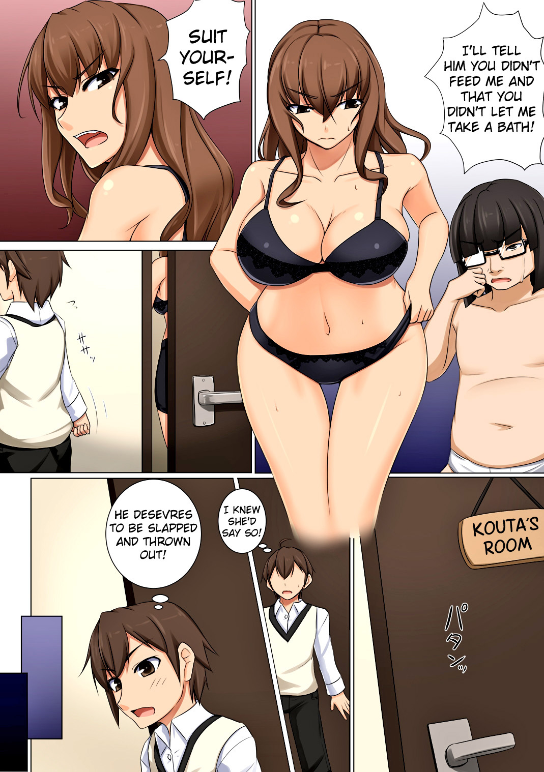 [DM-FC (秋月からす)] ママが隠れて性接待 ～大好きなママが家で預かった社長のクソ息子のチ○ポの虜にされていた～ [英訳] [DL版]