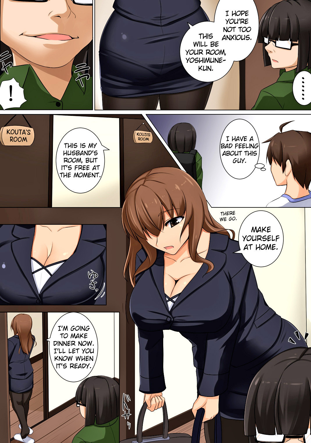 [DM-FC (秋月からす)] ママが隠れて性接待 ～大好きなママが家で預かった社長のクソ息子のチ○ポの虜にされていた～ [英訳] [DL版]