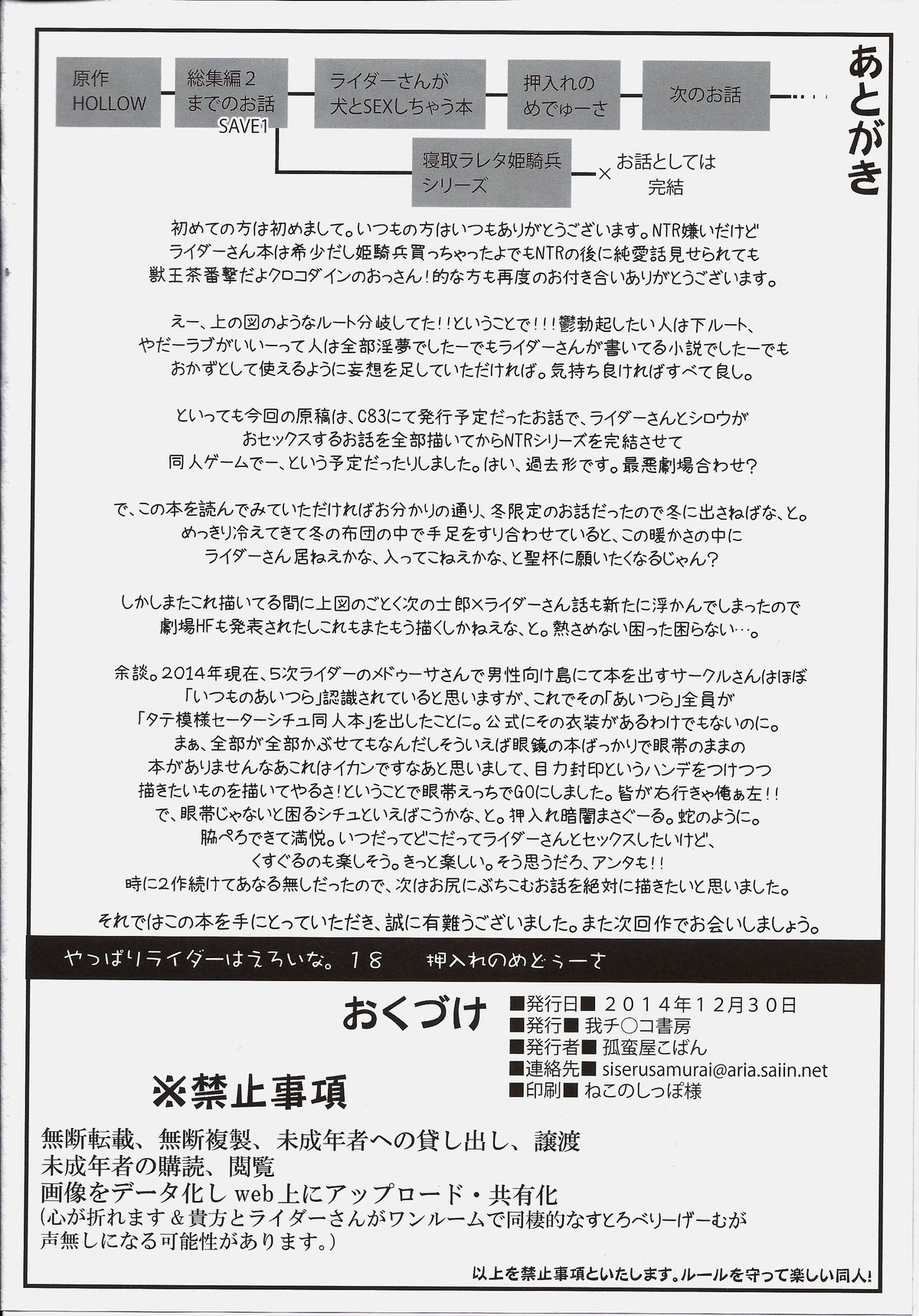 (C87) [我チ○コ書房 (孤蛮屋こばん)] 押入れのめでゅーさ (Fate/stay night)